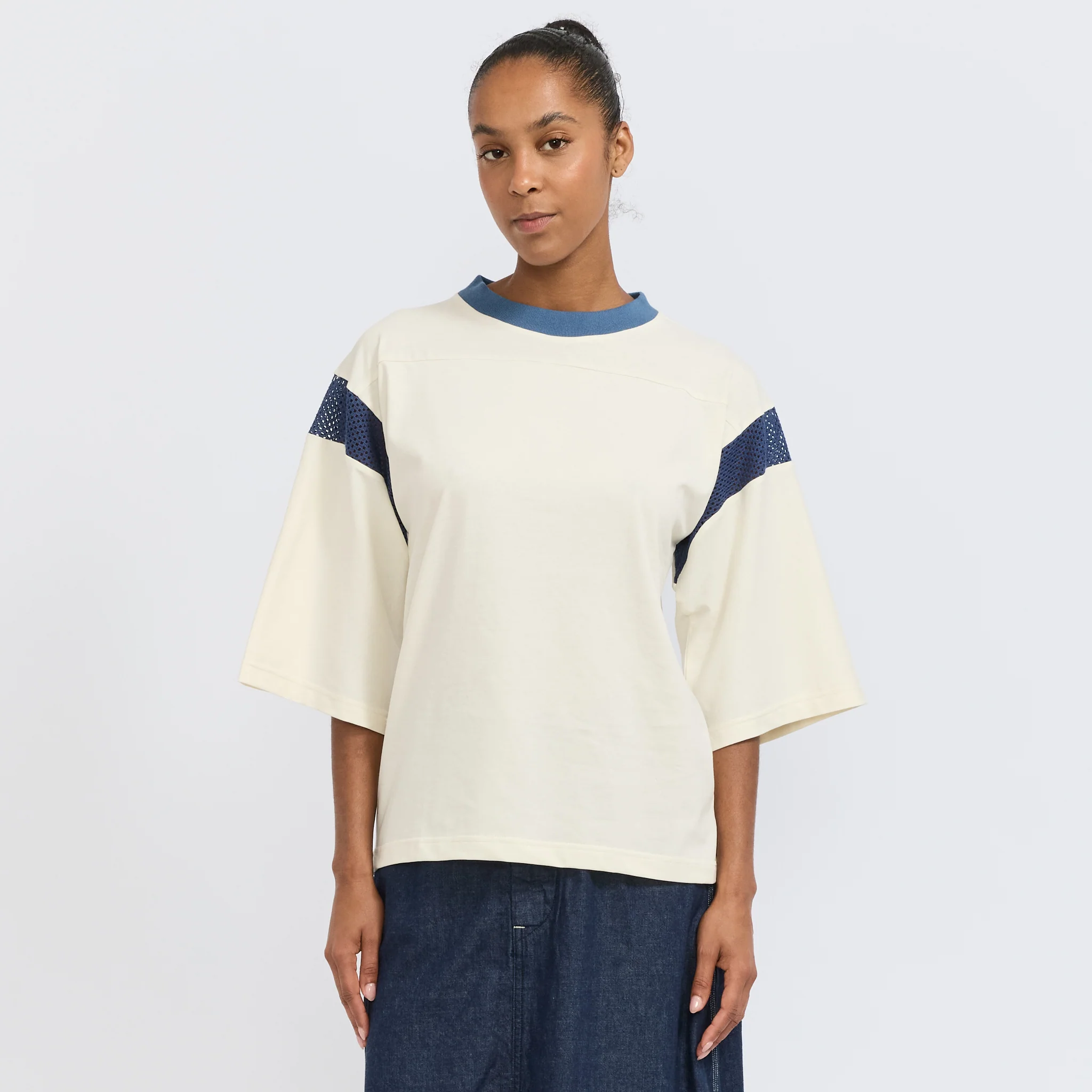 Football Tee Off White / Indigo