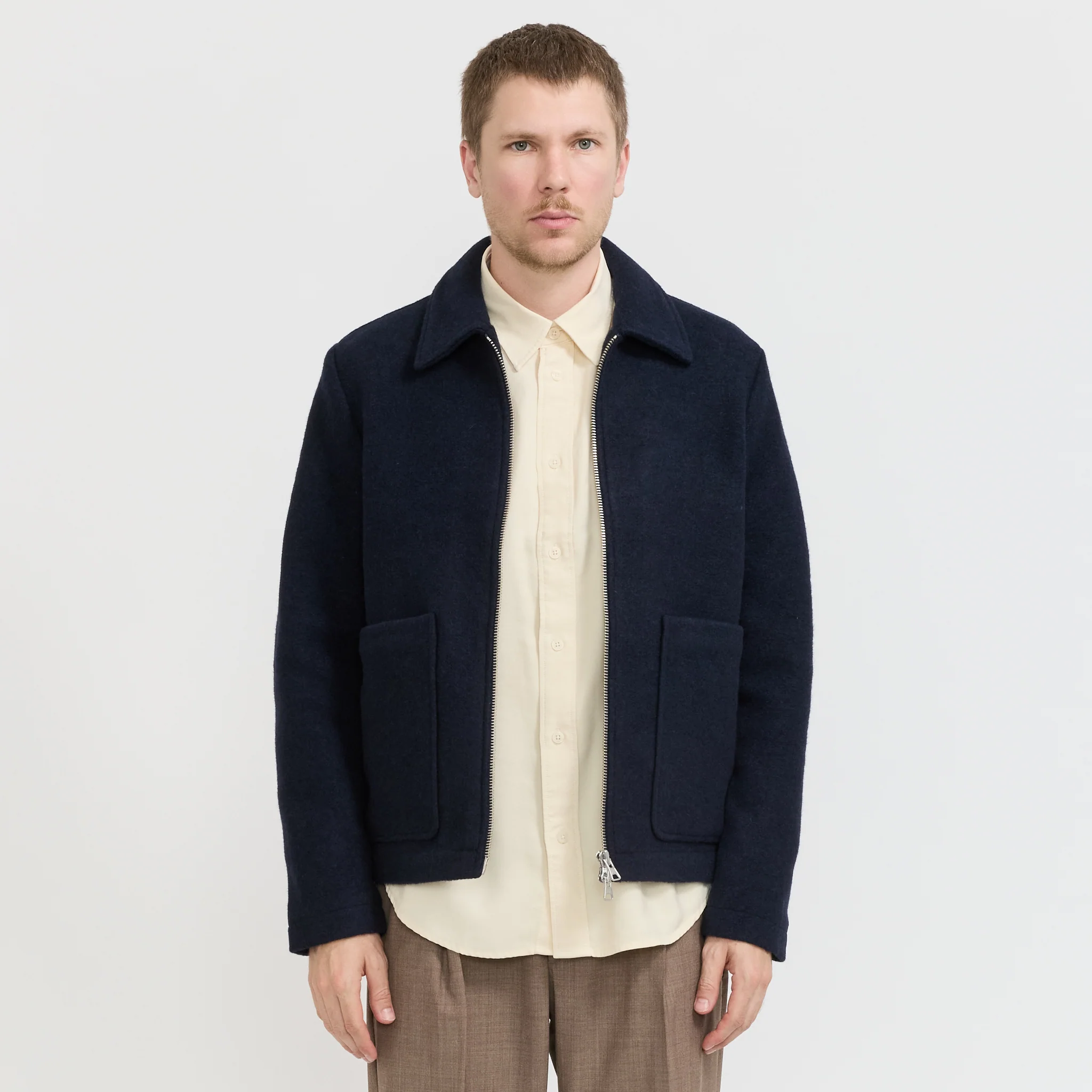 Gael Wool Jacket Navy Blue - Image 3