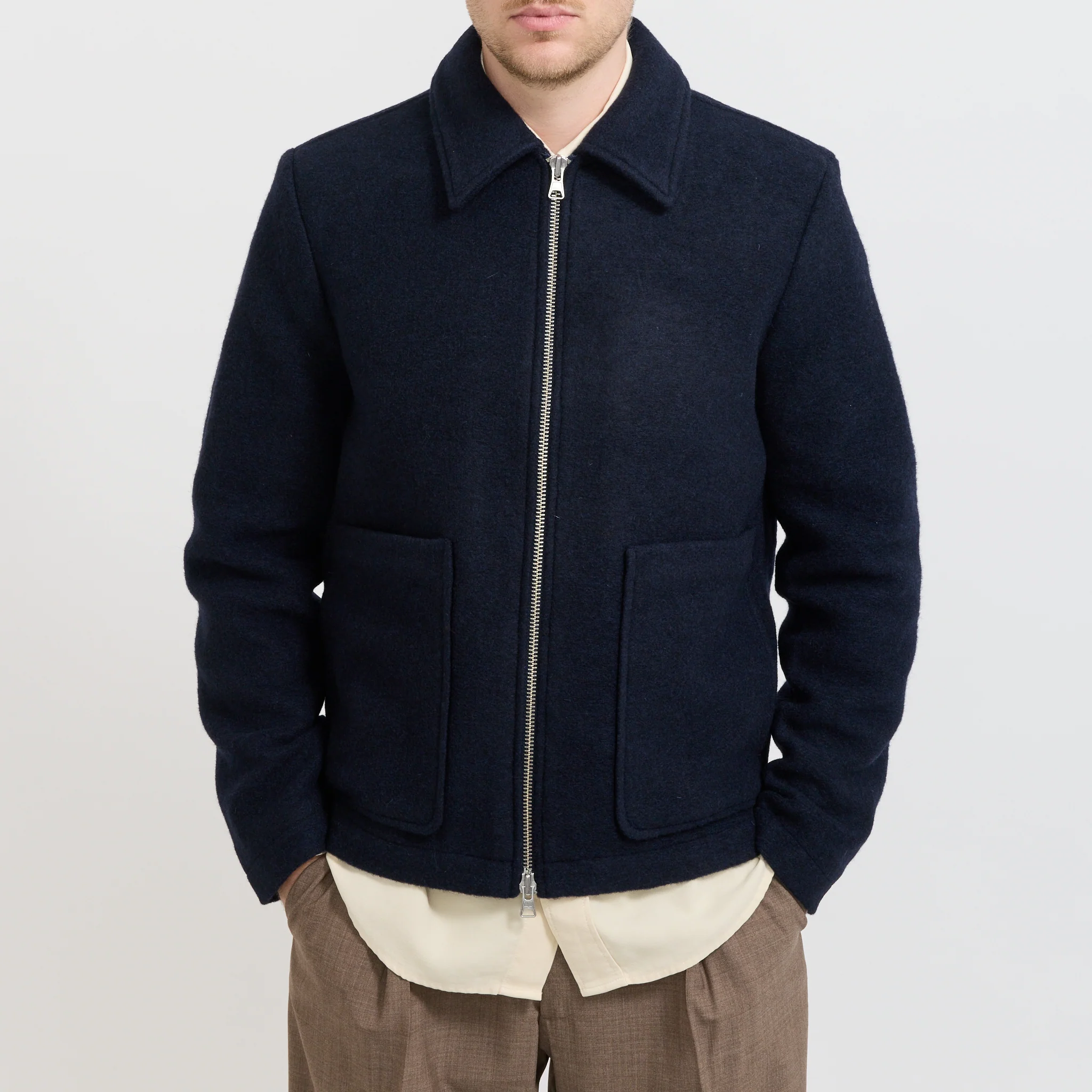 Gael Wool Jacket Navy Blue - Image 5