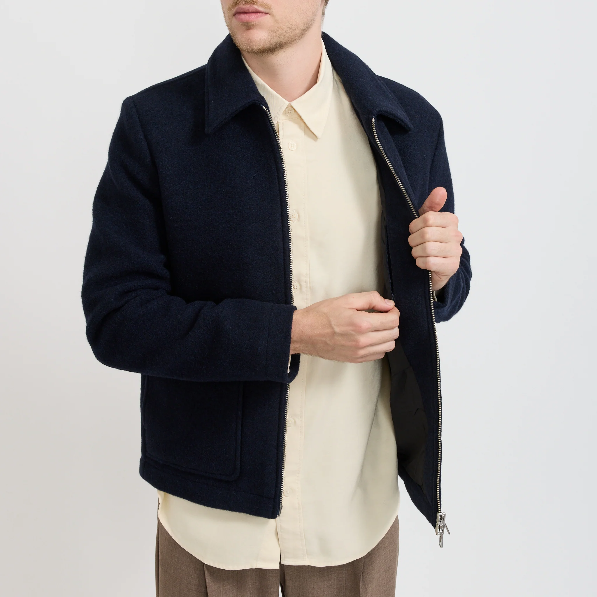Gael Wool Jacket Navy Blue - Image 7