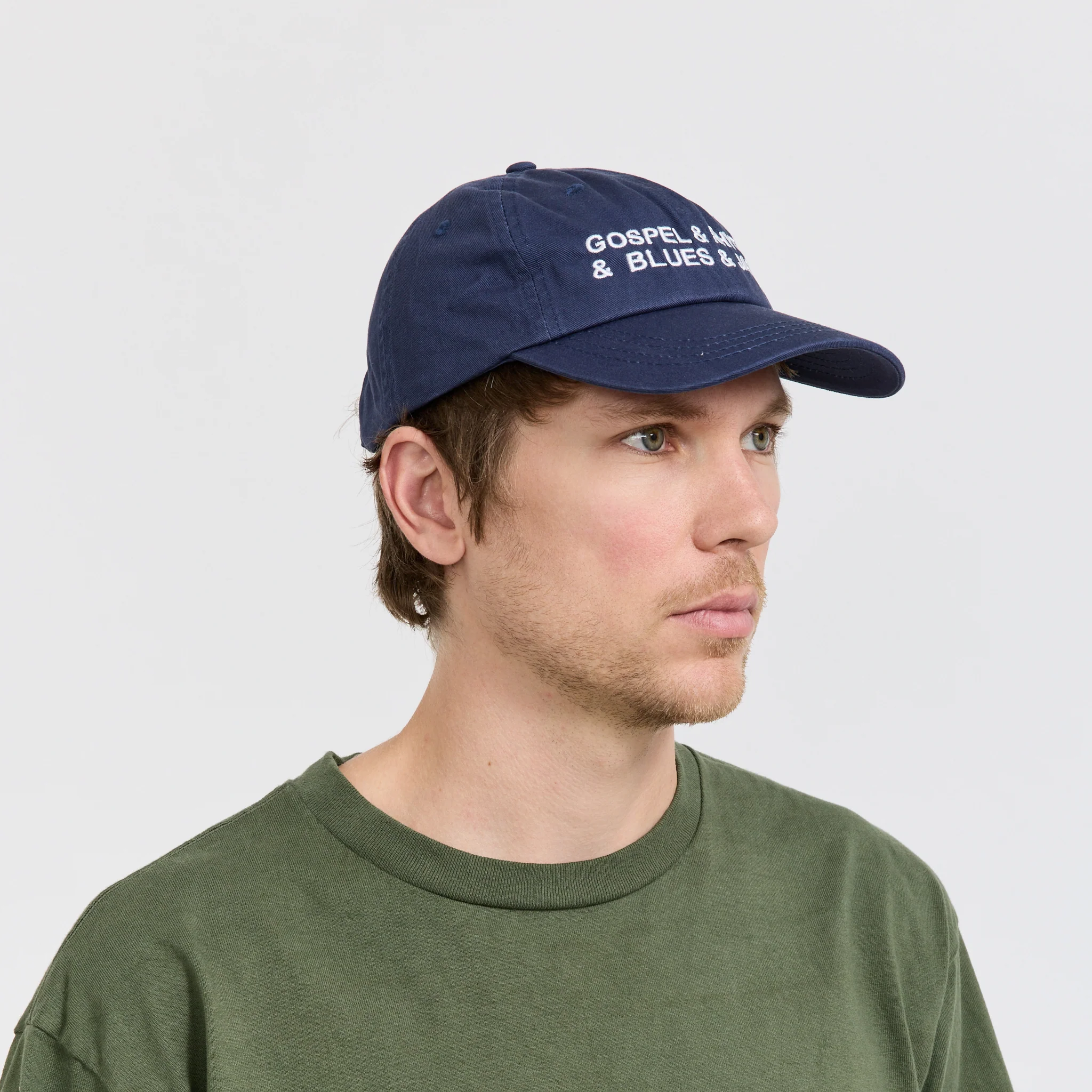 Gospel & Rhythm & Blues & Jazz Embroidered Cap Navy - Image 4