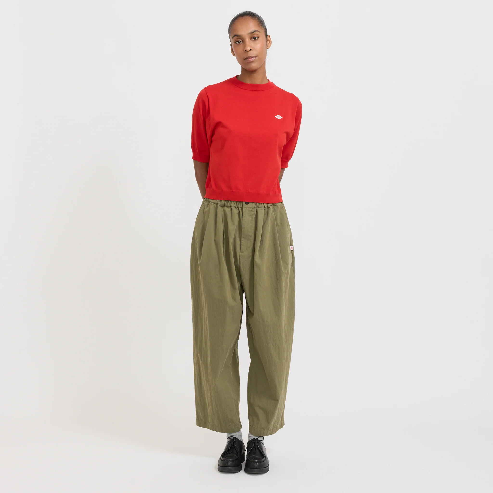 Half Sleeve Crew Neck Red - Image 2
