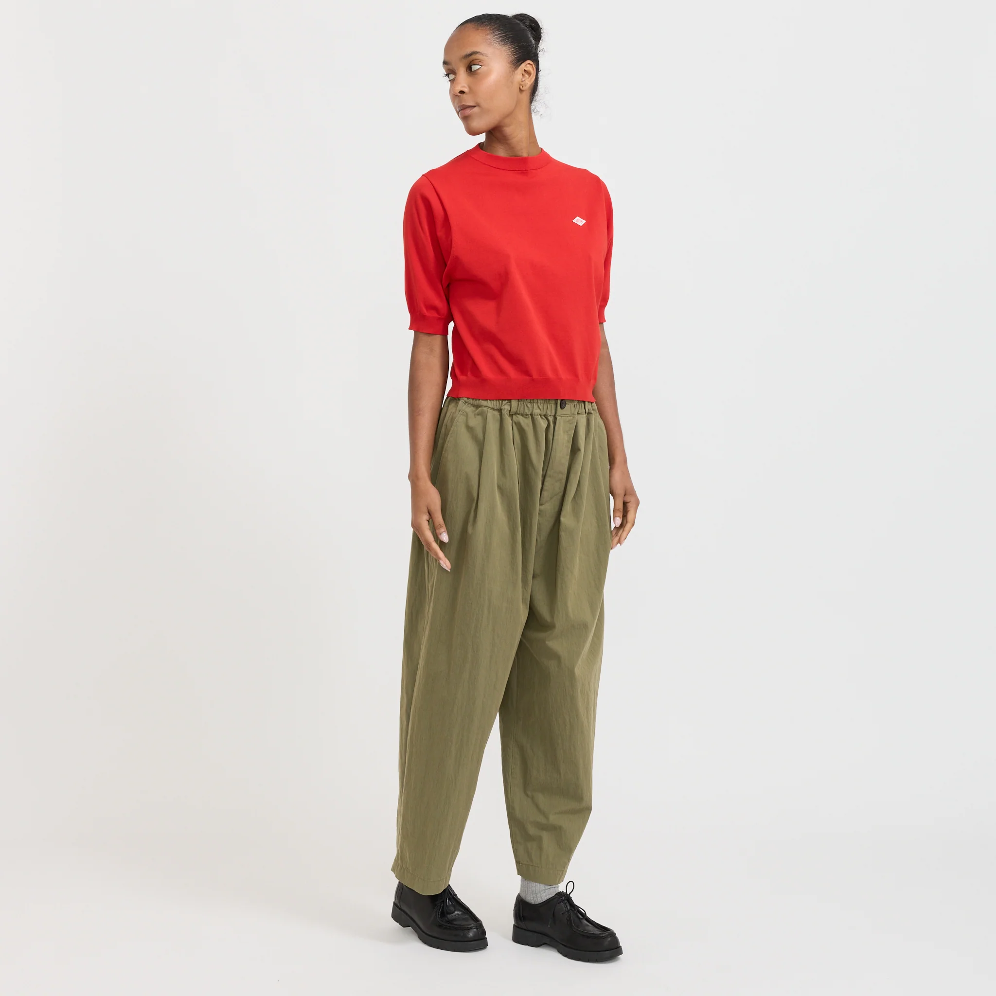 Half Sleeve Crew Neck Red - Image 6