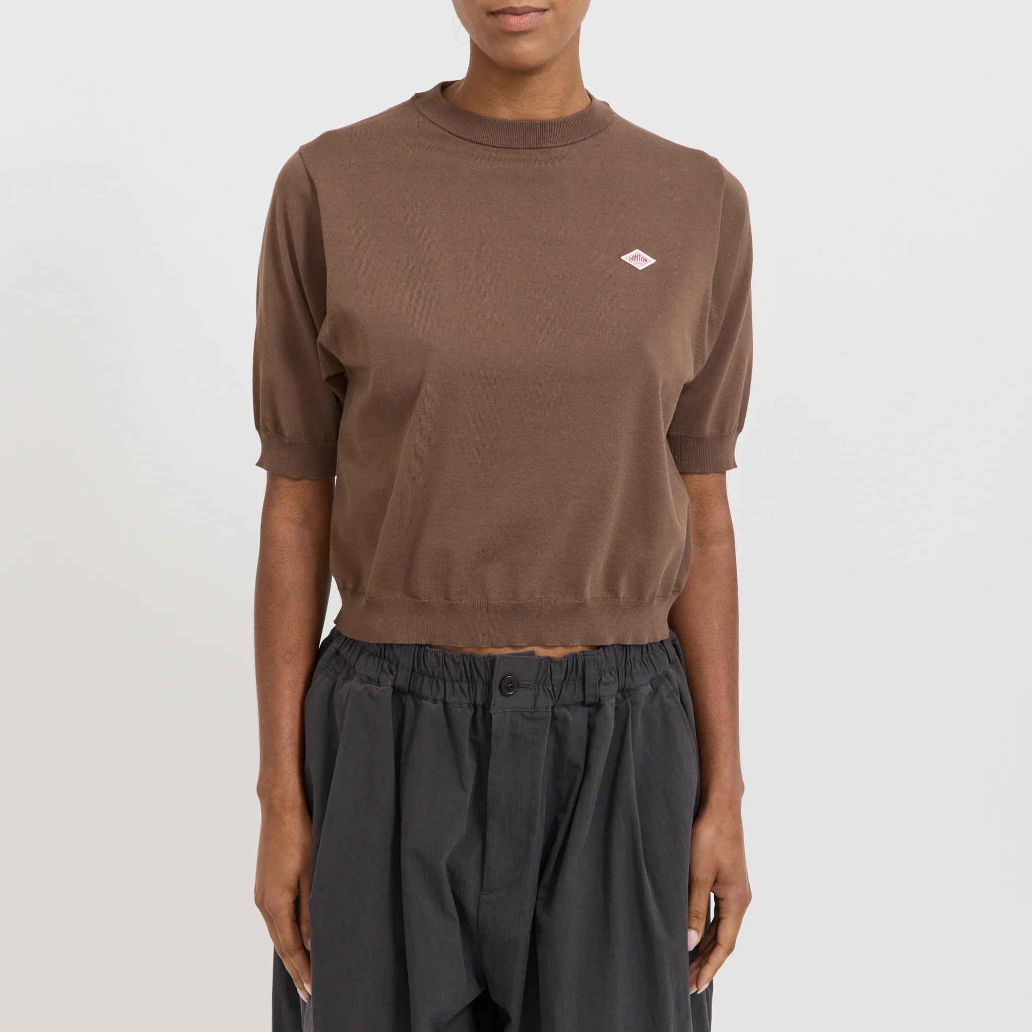 Half Sleeve Crew Neck Taupe - Image 5