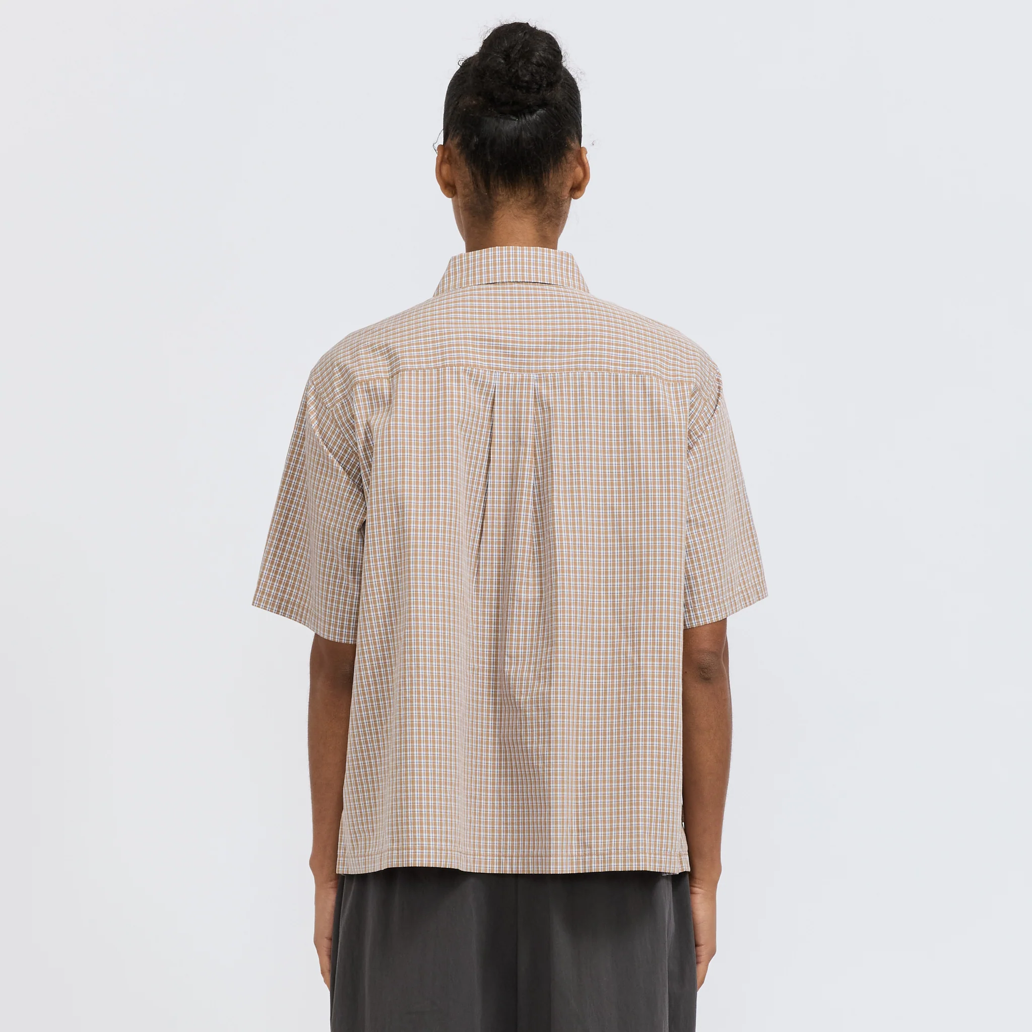 Half Sleeve Shirt Brown/Blue Check - Image 4