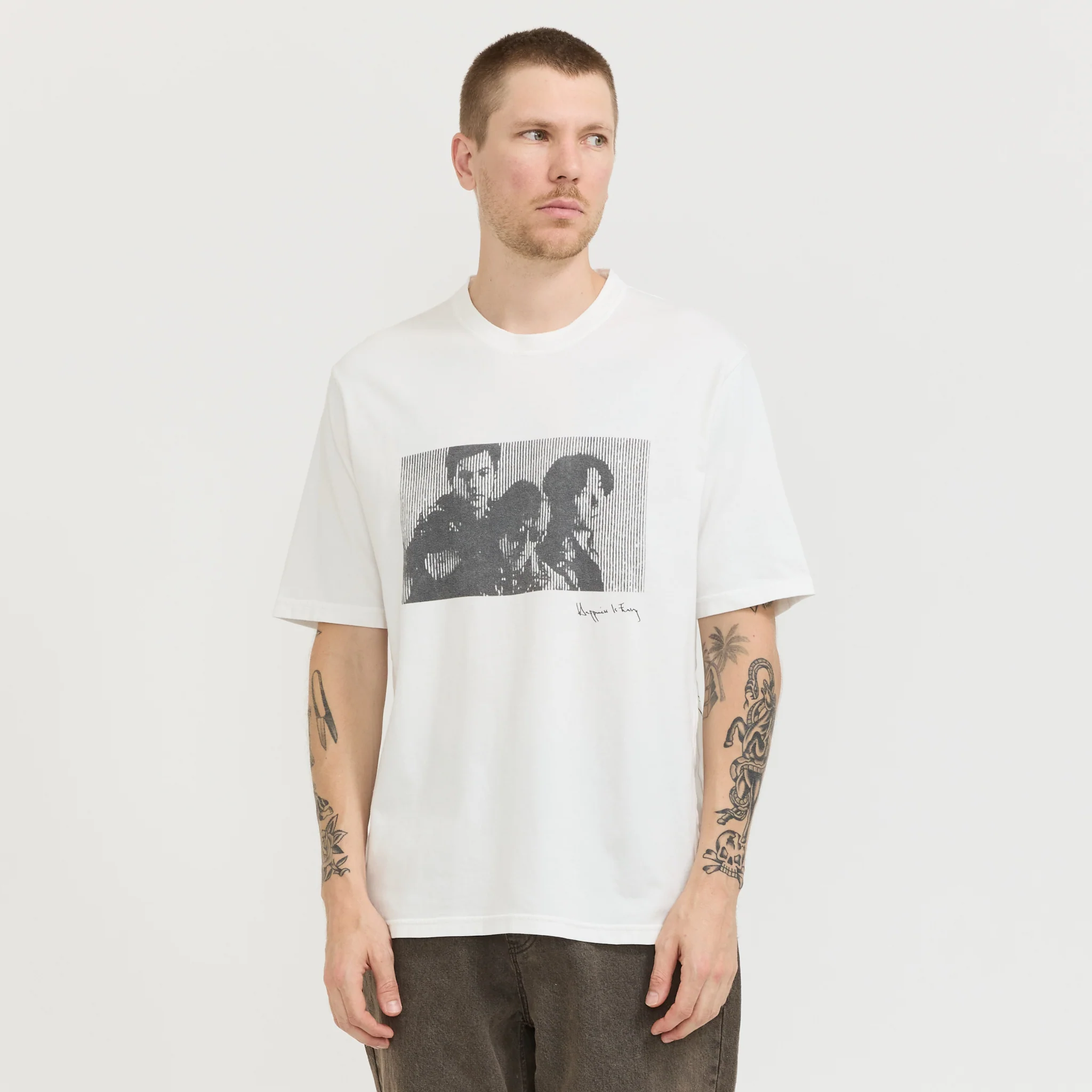 Happiness Is Easy Tee Off White - Image 6