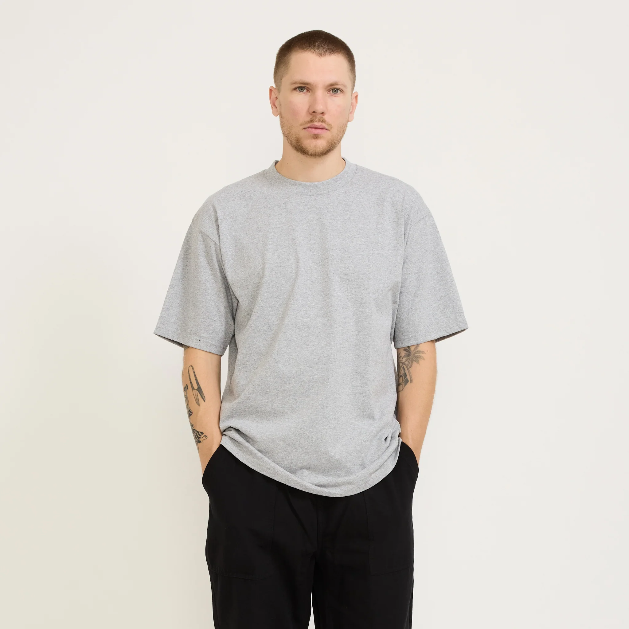 Heavyweight S/S Tee Heather Grey