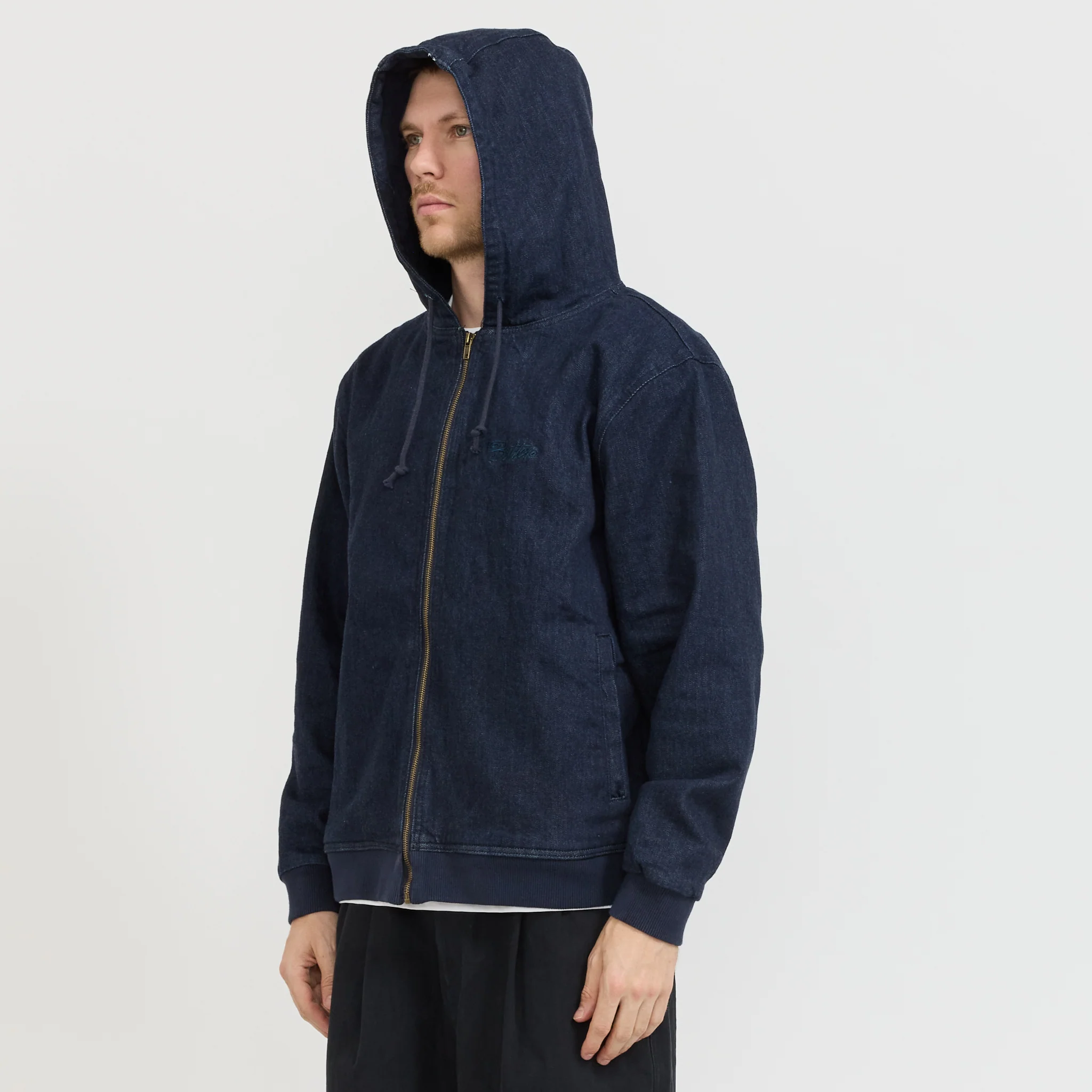 Hooded Work Jacket Rinsed Indigo - Image 7
