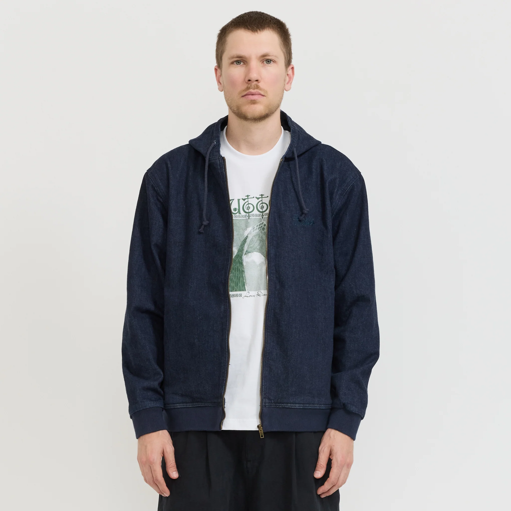Hooded Work Jacket Rinsed Indigo - Image 8