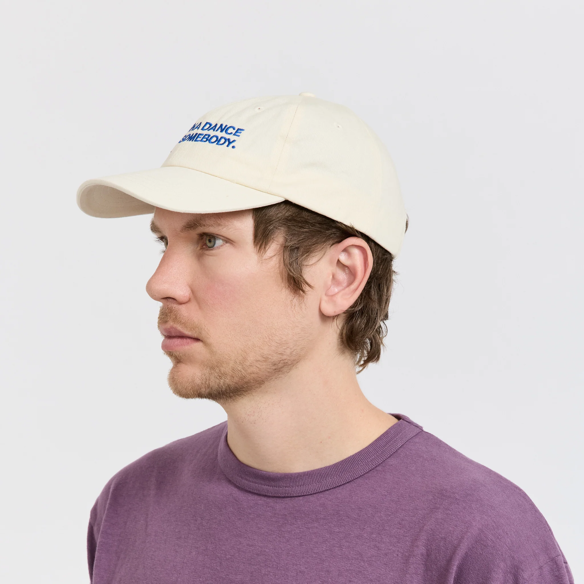 I Wanna Dance With Somebody Embroidered Cap Beige - Image 5