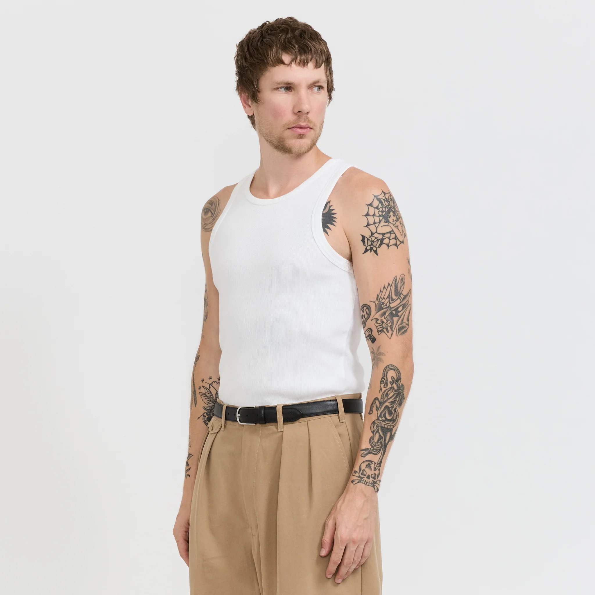 Iconic Ribbed Cotton Tank Top White
