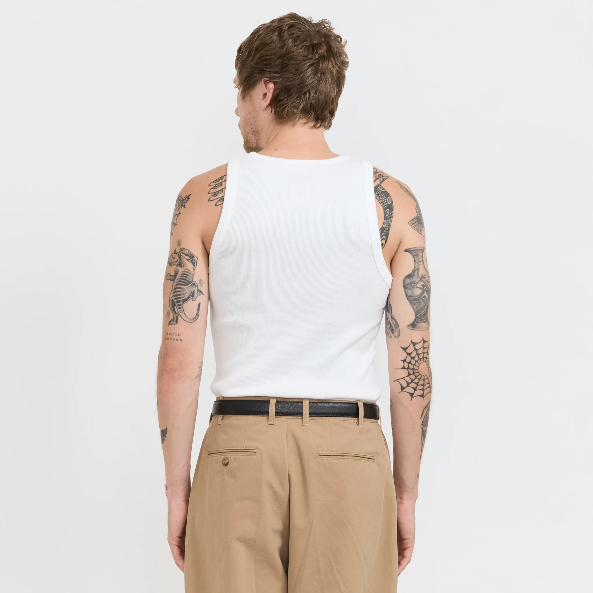 Iconic Ribbed Cotton Tank Top White - Image 4