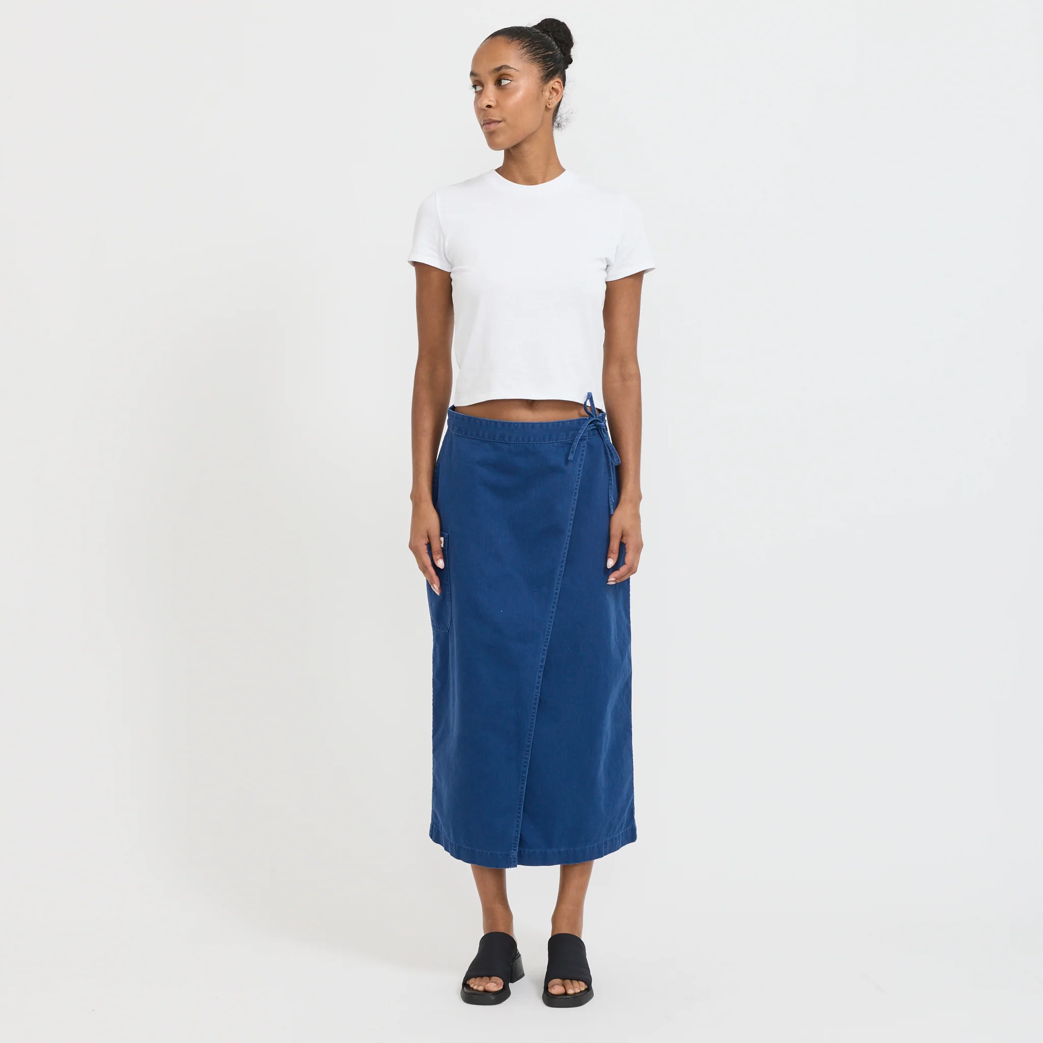 Irma Skirt Herringbone Blue - Image 2