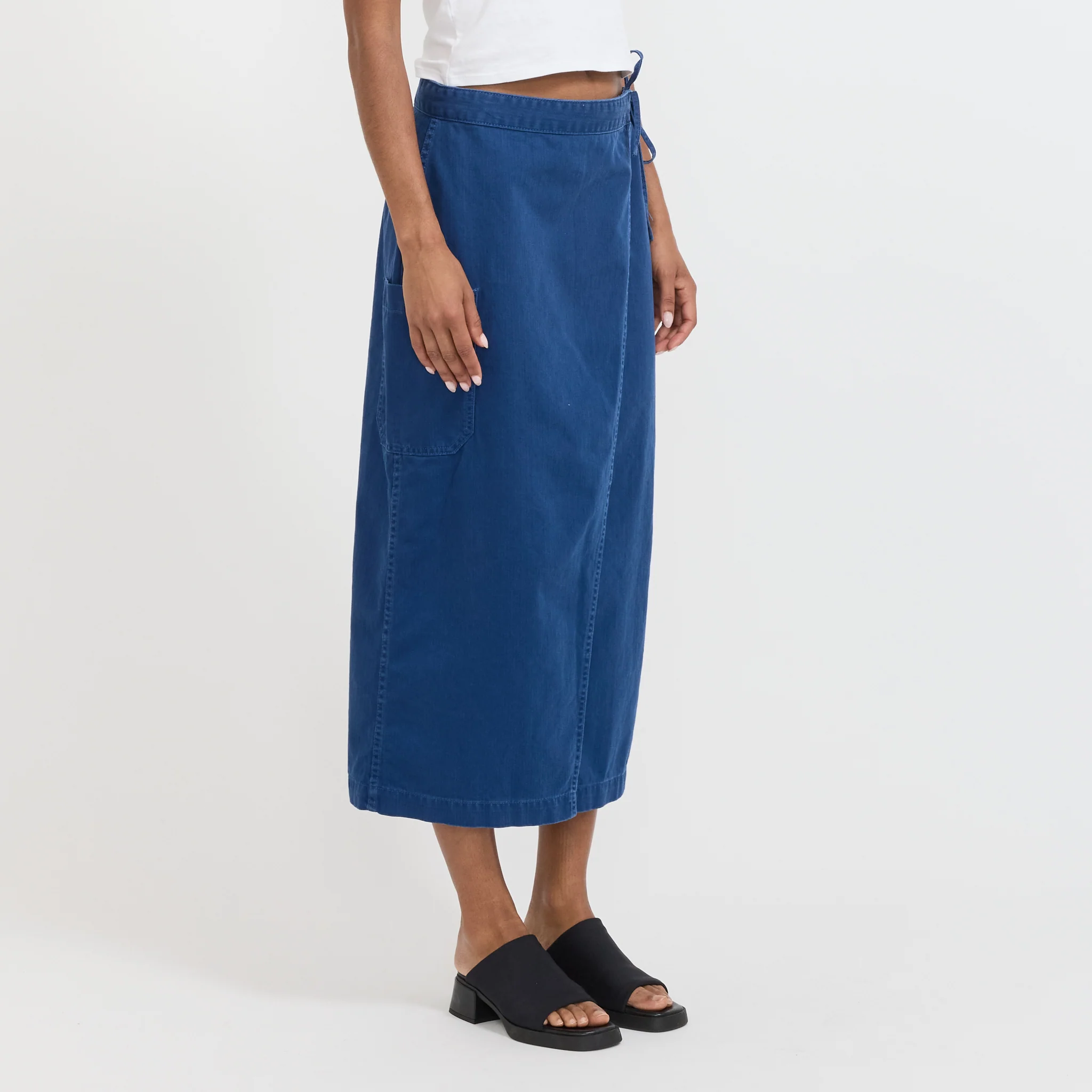 Irma Skirt Herringbone Blue - Image 3