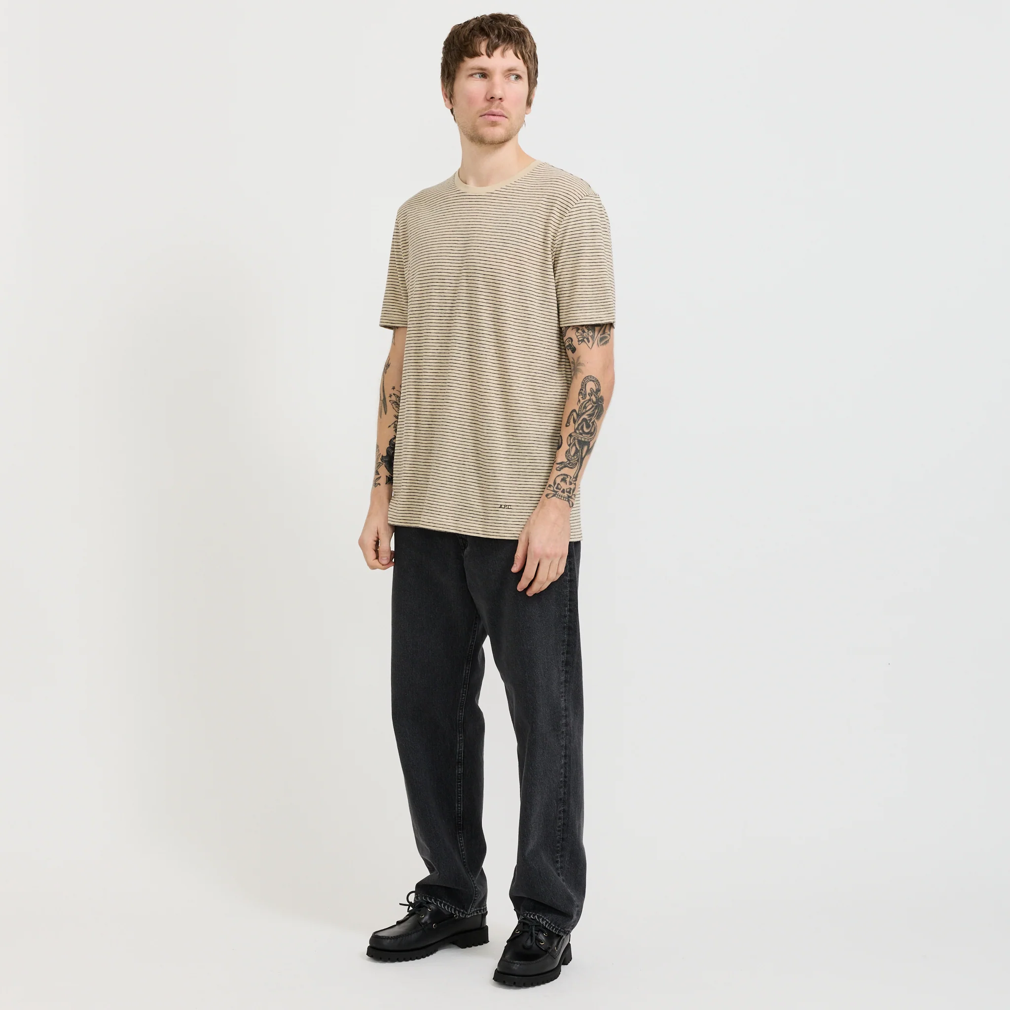 Julian T-Shirt Black Stripe - Image 2