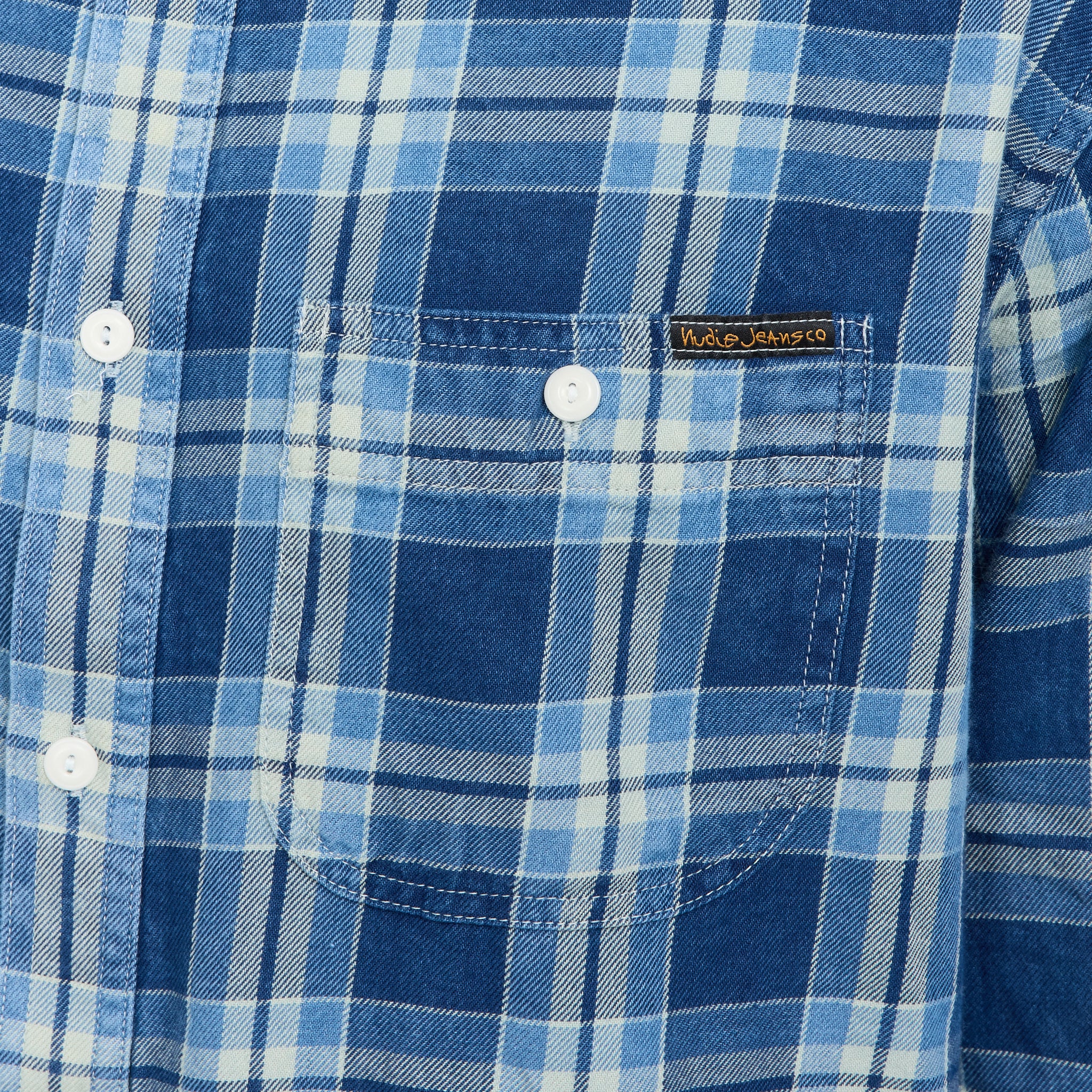 Julian Worker Shirt Checked Indigo - Image 6