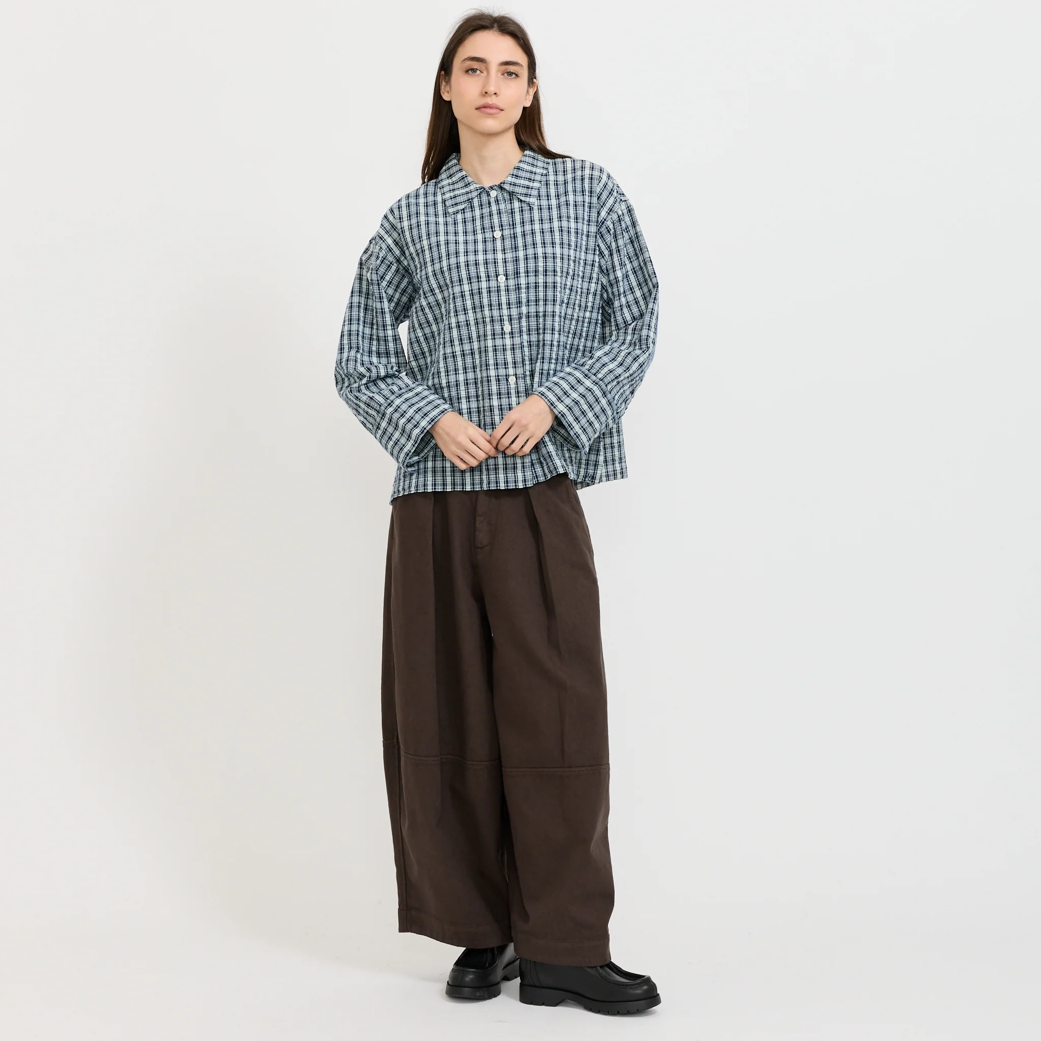 Jutta Shirt Indigo Seersucker - Image 2