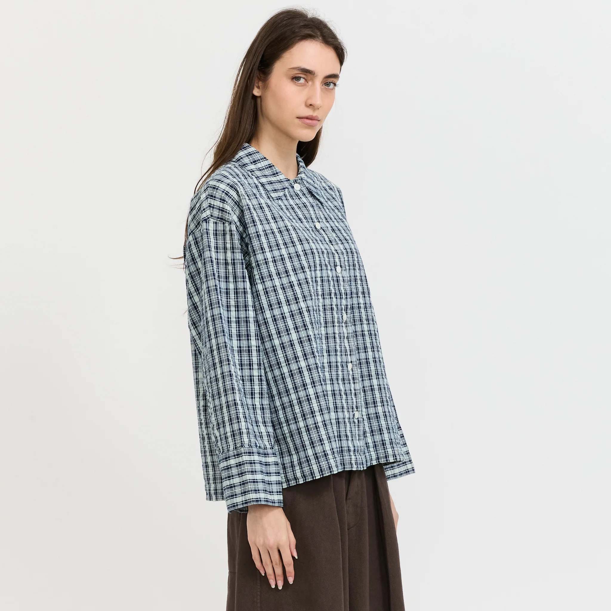 Jutta Shirt Indigo Seersucker - Image 3