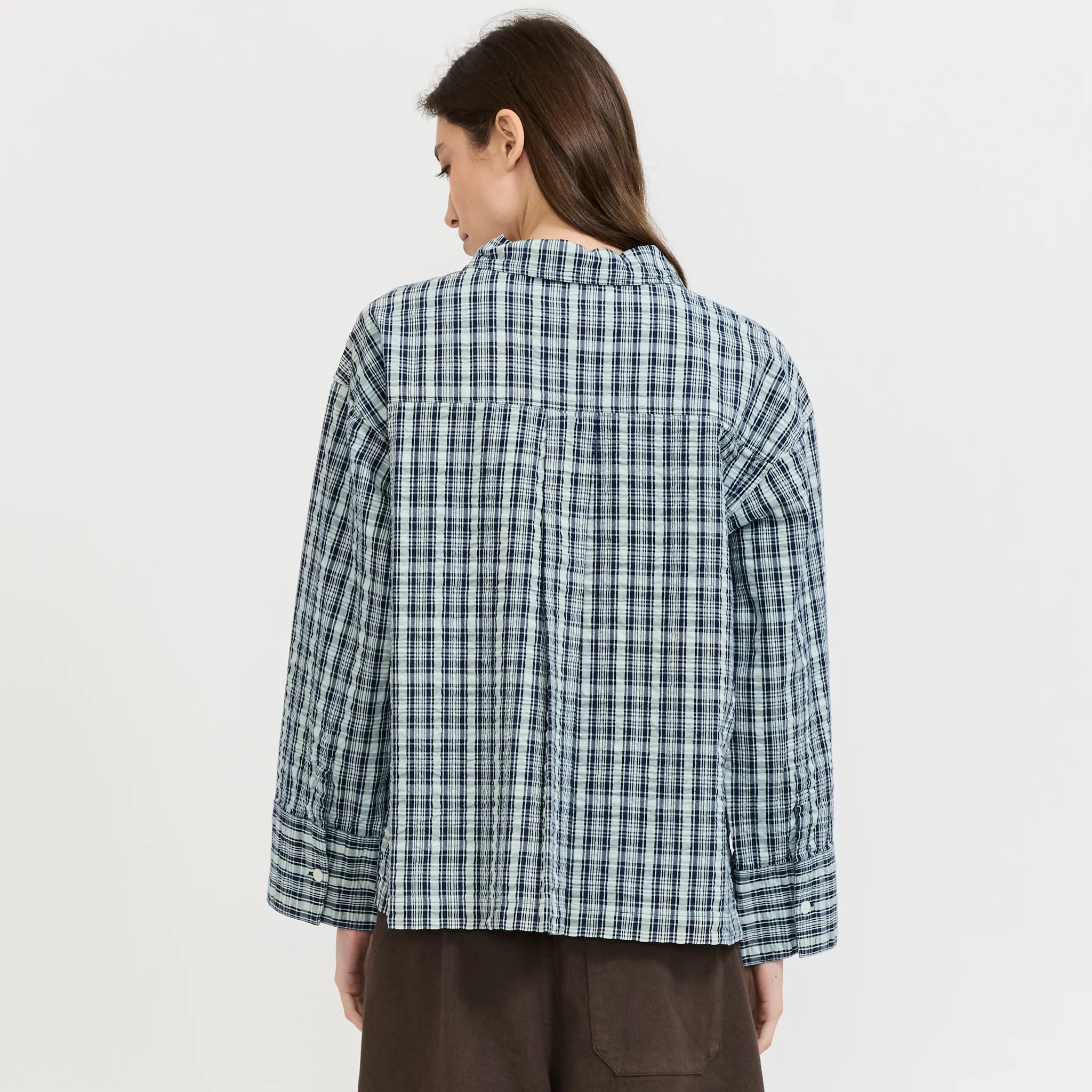 Jutta Shirt Indigo Seersucker - Image 4