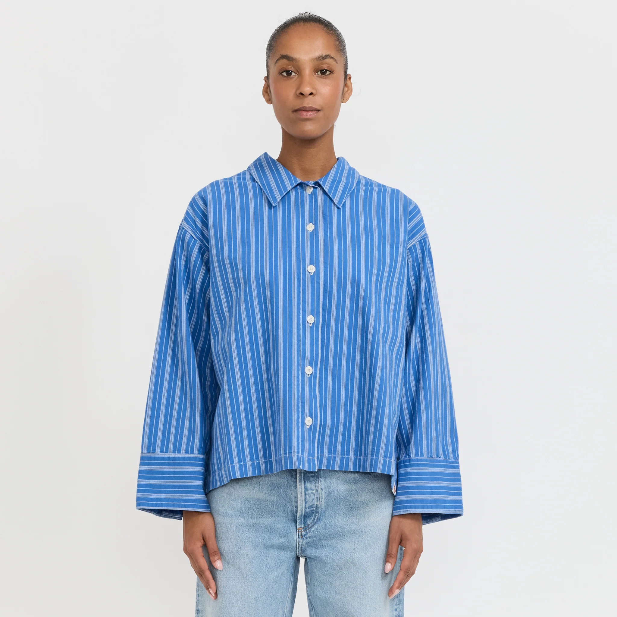 Jutta Shirt Striped Blue/Off White - Image 7