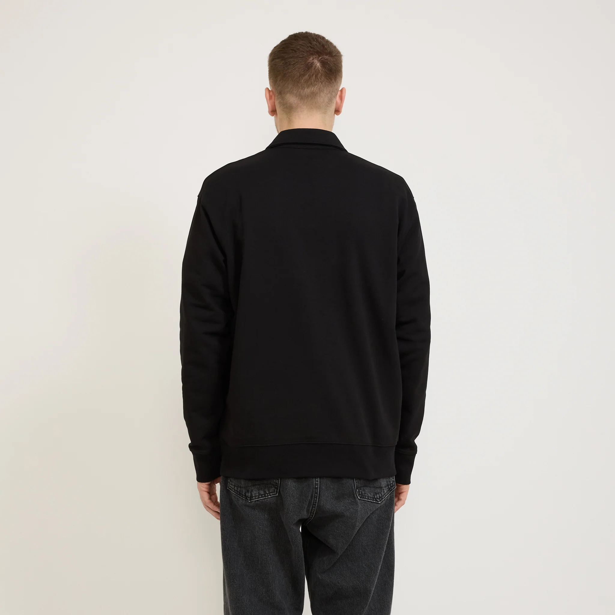 Ketel Relaxed Organic Half Zip Sweater Black - Image 3
