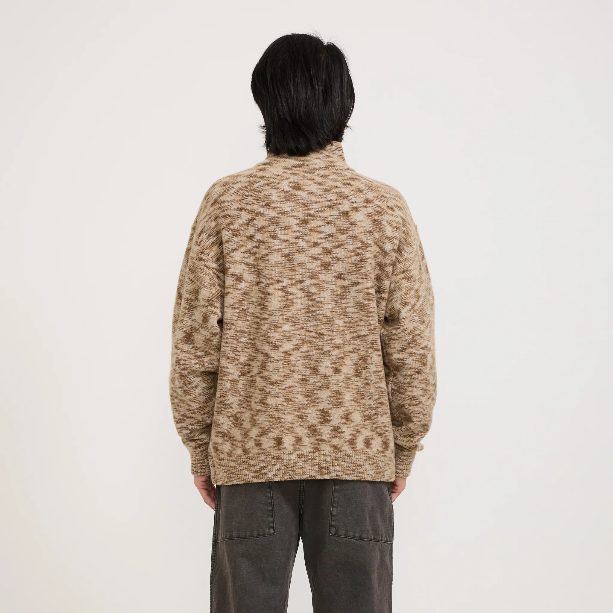 Kline Wool Half Zip Khaki - Image 4