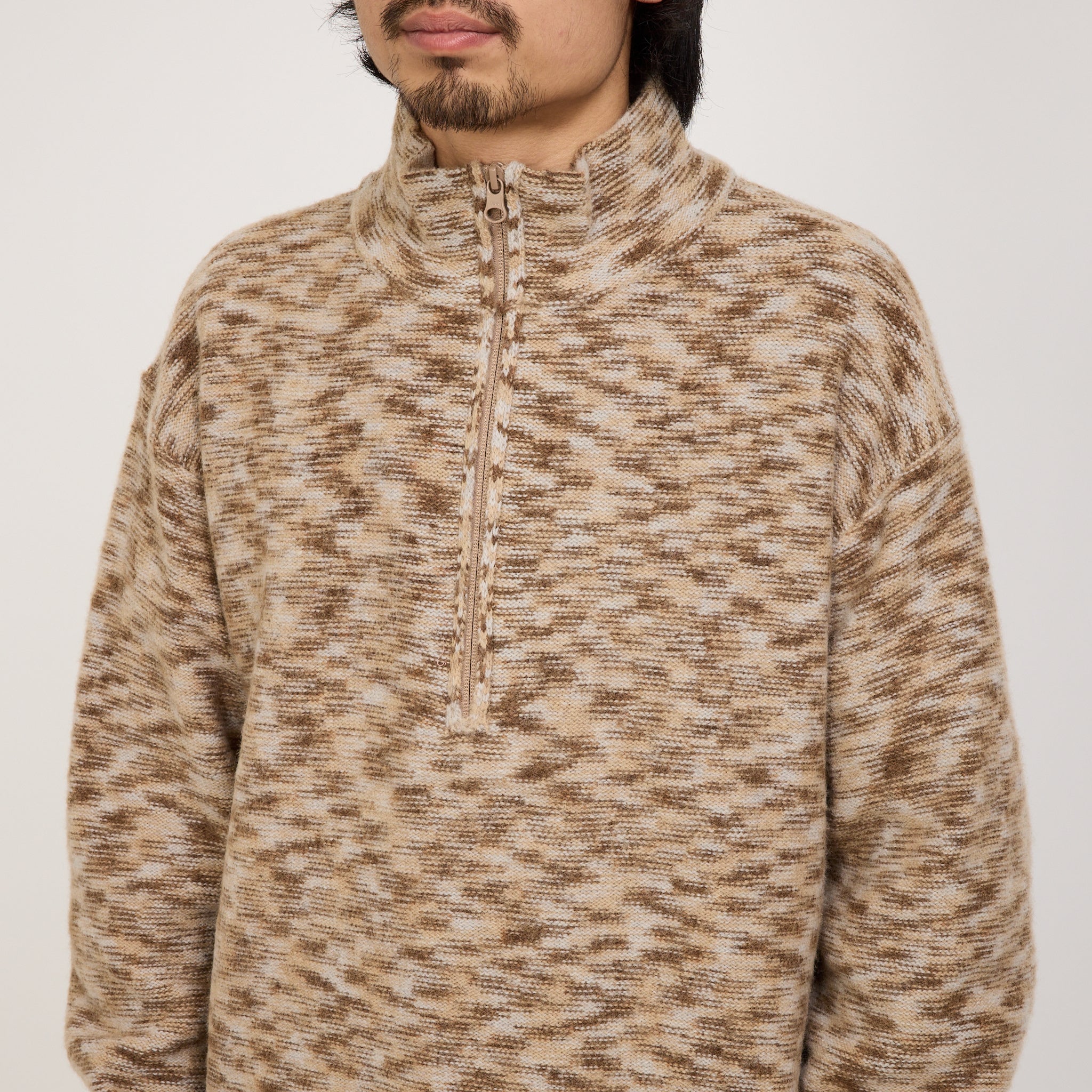 Kline Wool Half Zip Khaki - Image 5