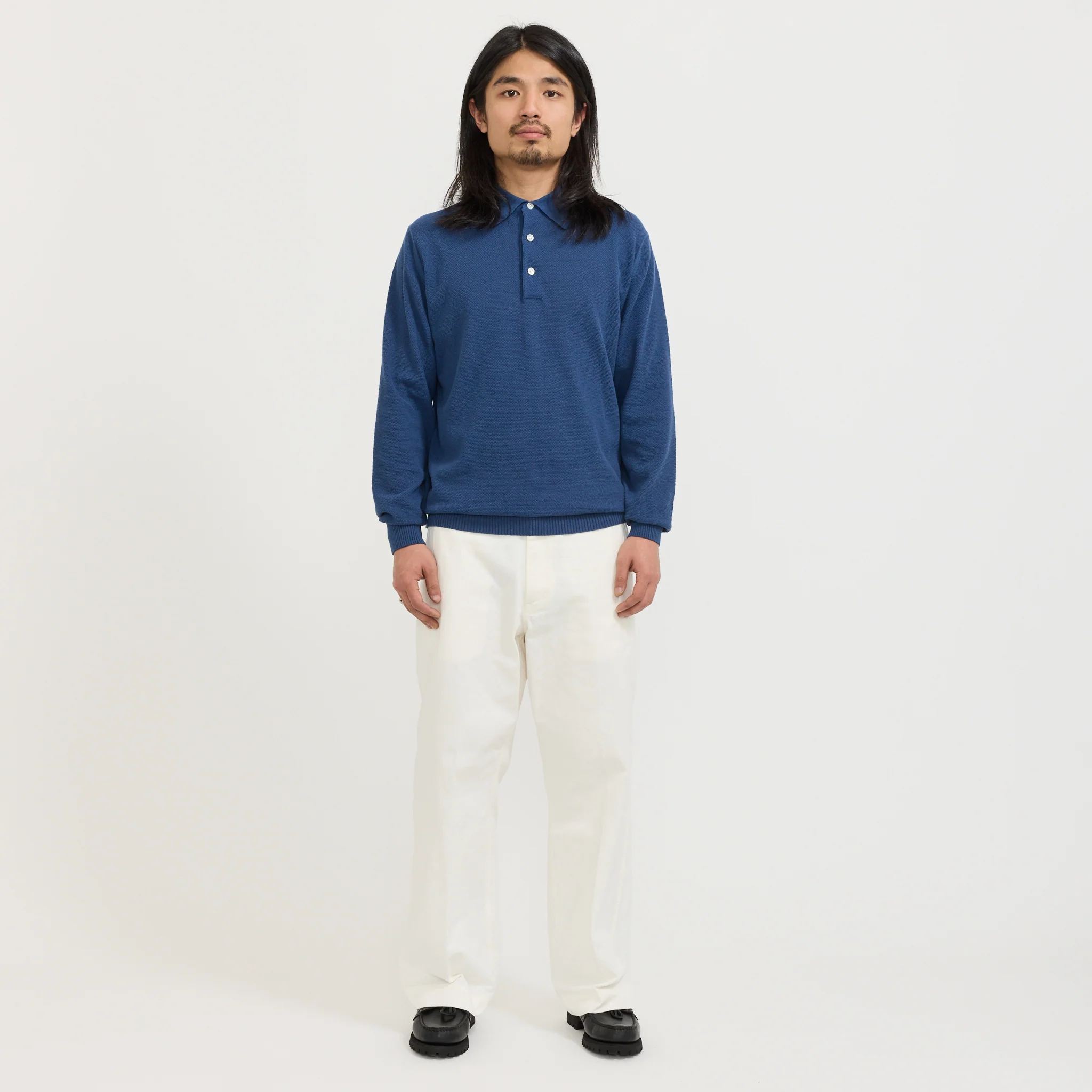 Knit Polo Pique 14G Navy - Image 2