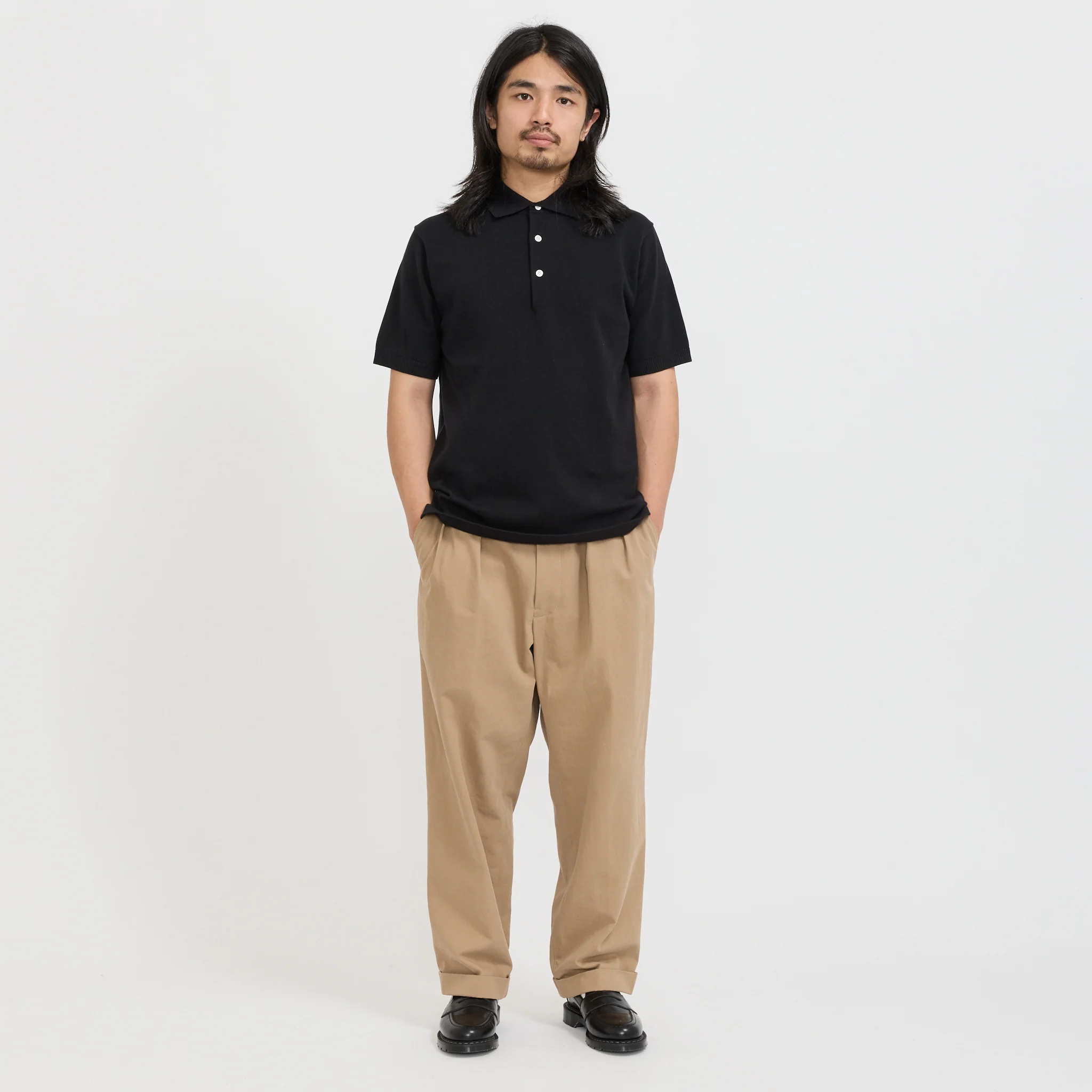 Knit Polo S/S 12G Black - Image 2