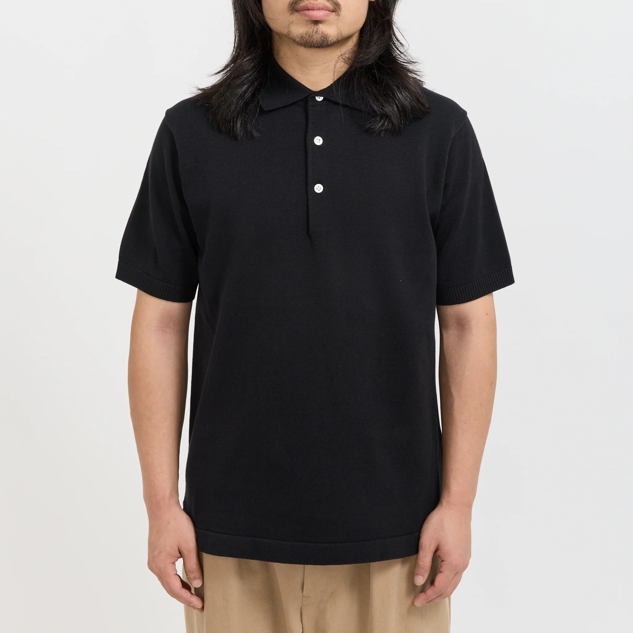 Knit Polo S/S 12G Black - Image 5