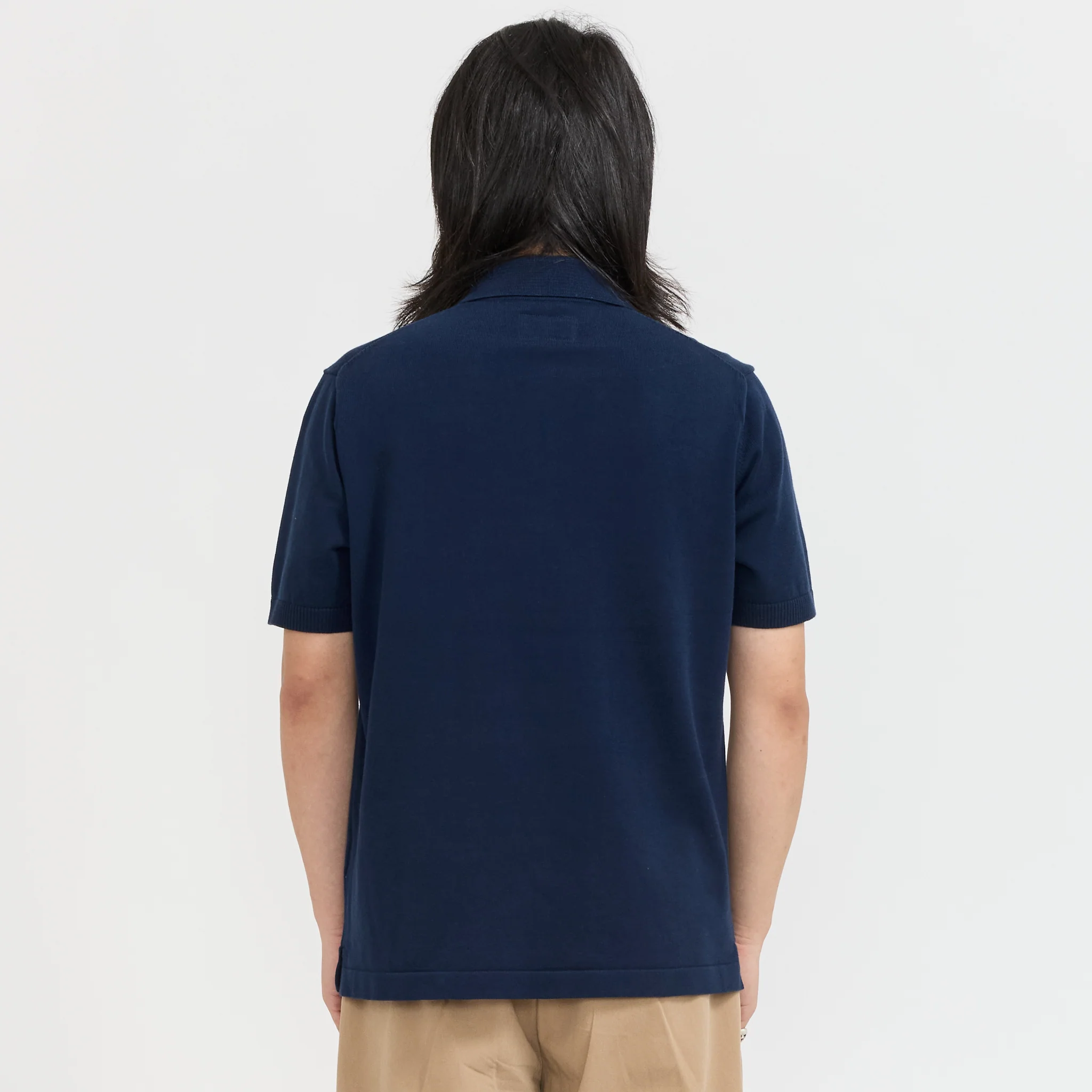 Knit Polo S/S 12G Navy - Image 4