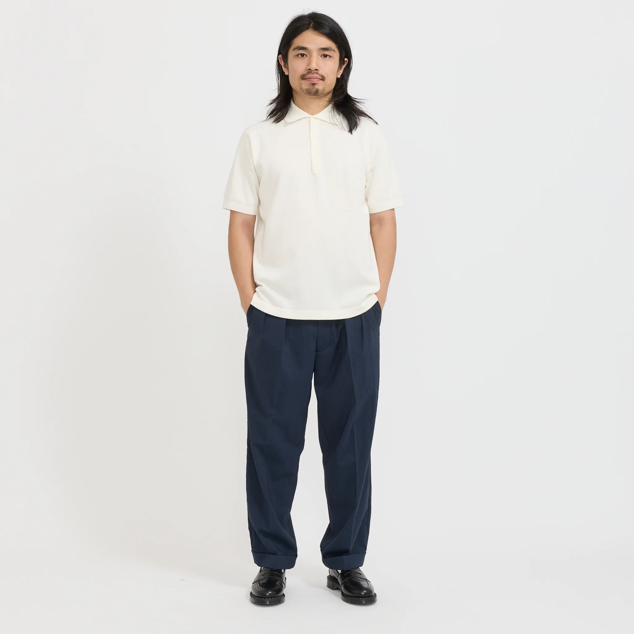 Knit Polo S/S 12G Off White - Image 2