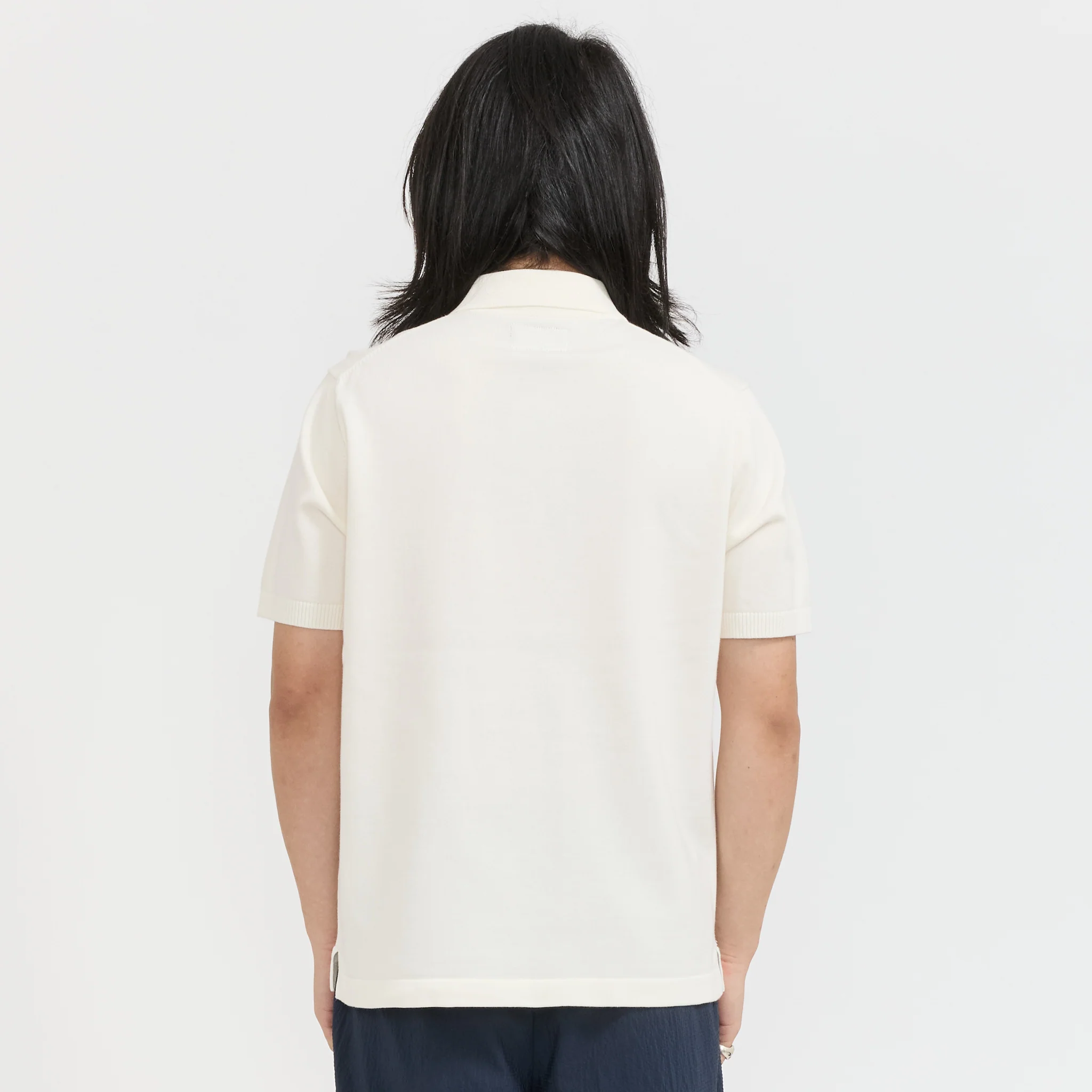 Knit Polo S/S 12G Off White - Image 4