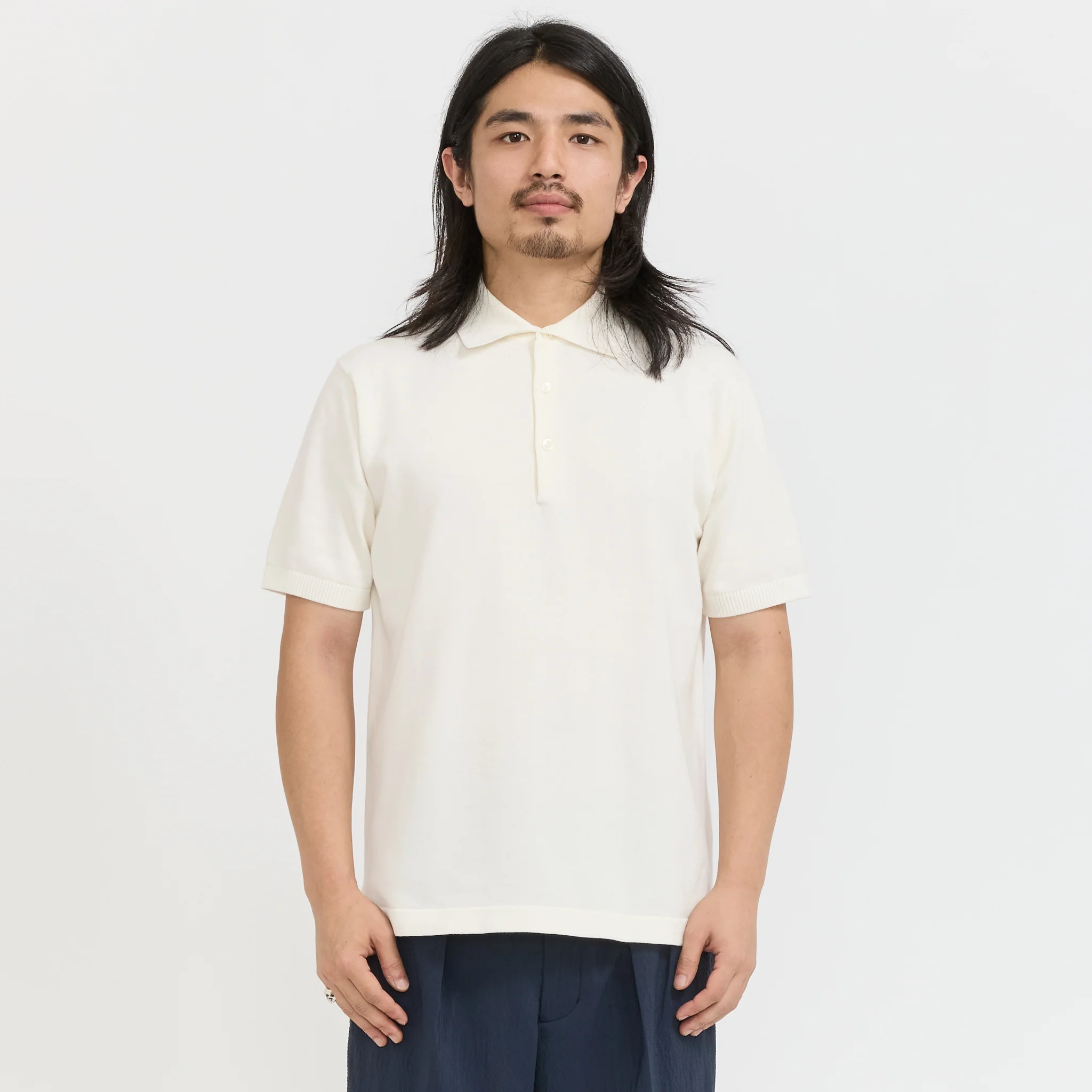 Knit Polo S/S 12G Off White - Image 6