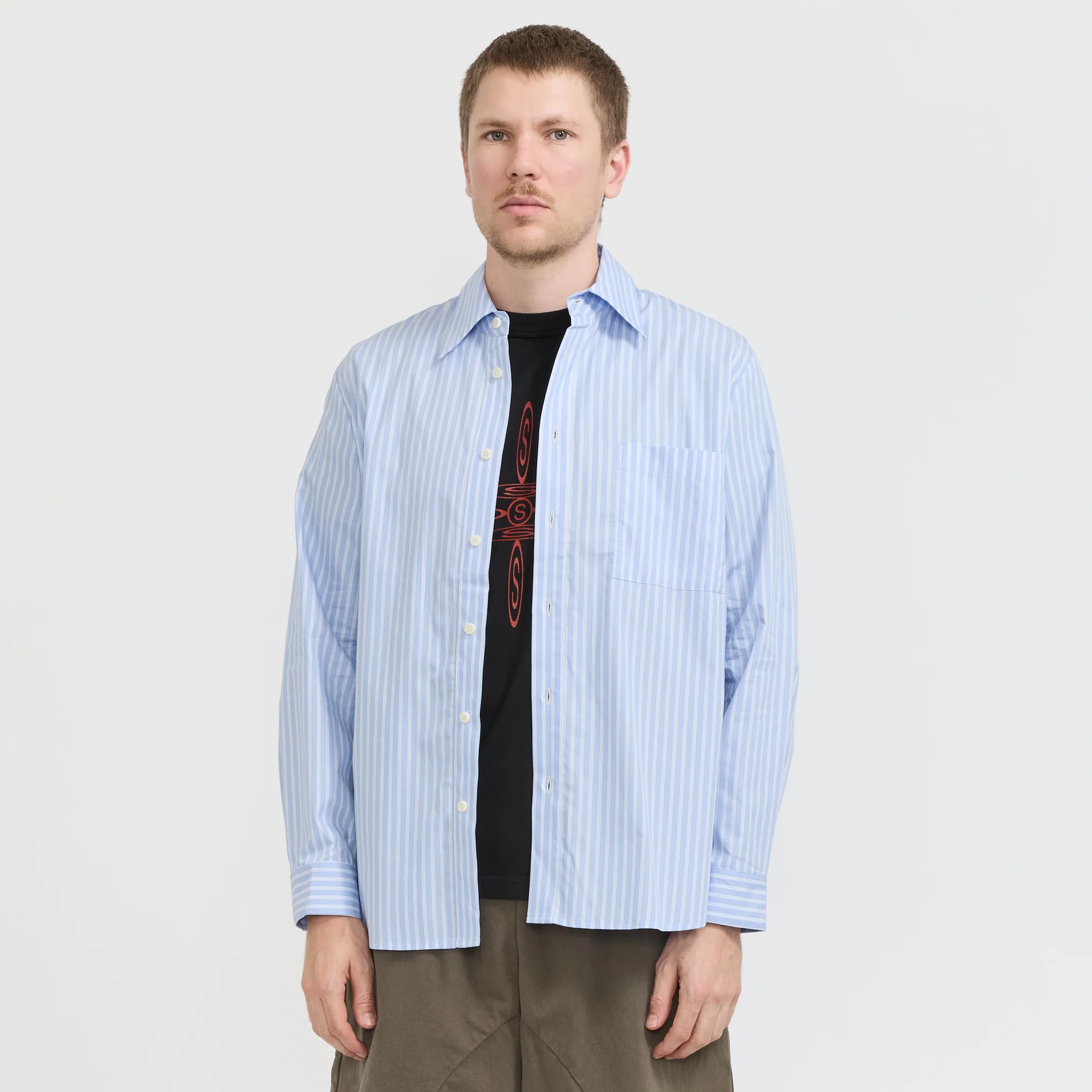 L/S Evening Shirt Blue Stripe - Image 6