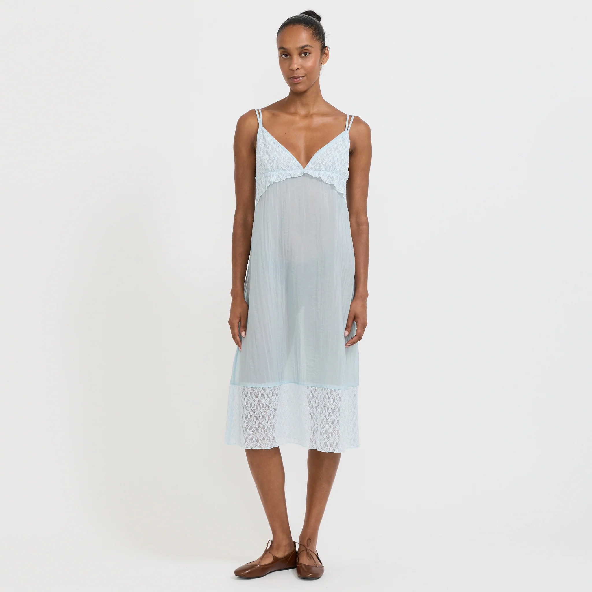 Lace Layered Dress Light Blue