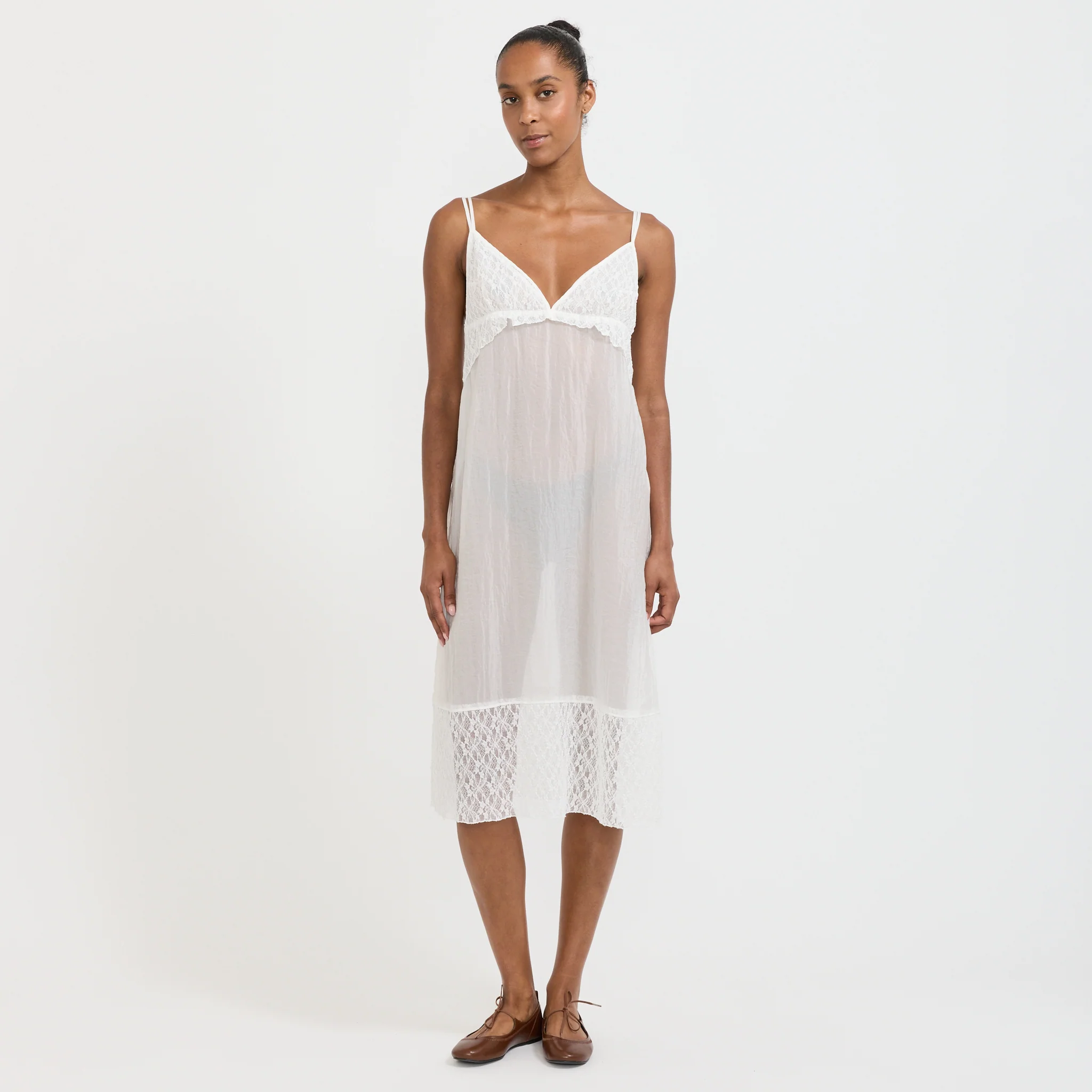 Lace Layered Dress White