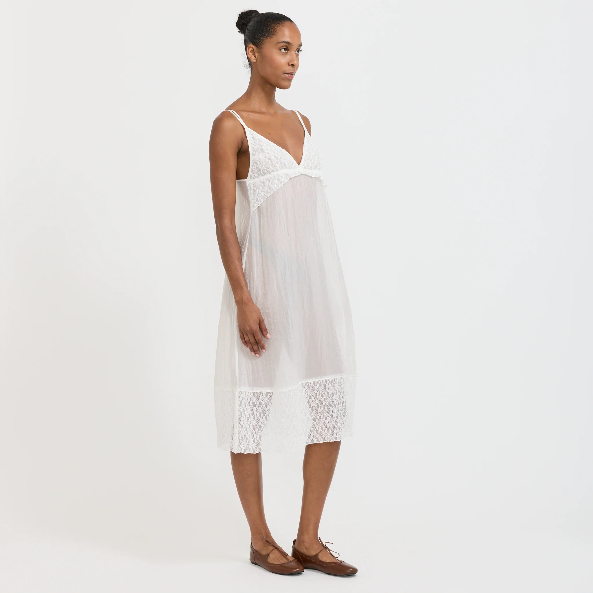 Lace Layered Dress White - Image 2