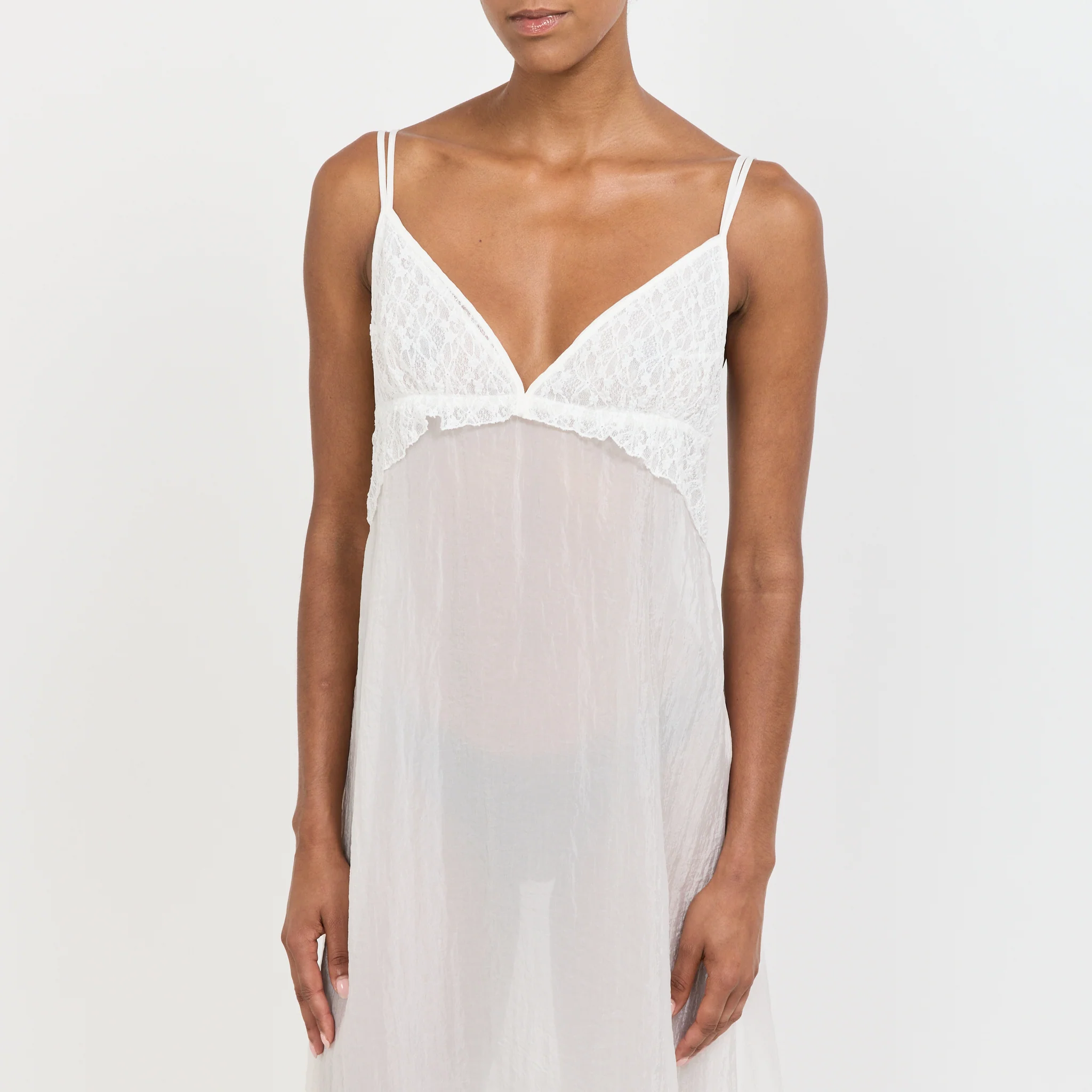 Lace Layered Dress White - Image 4