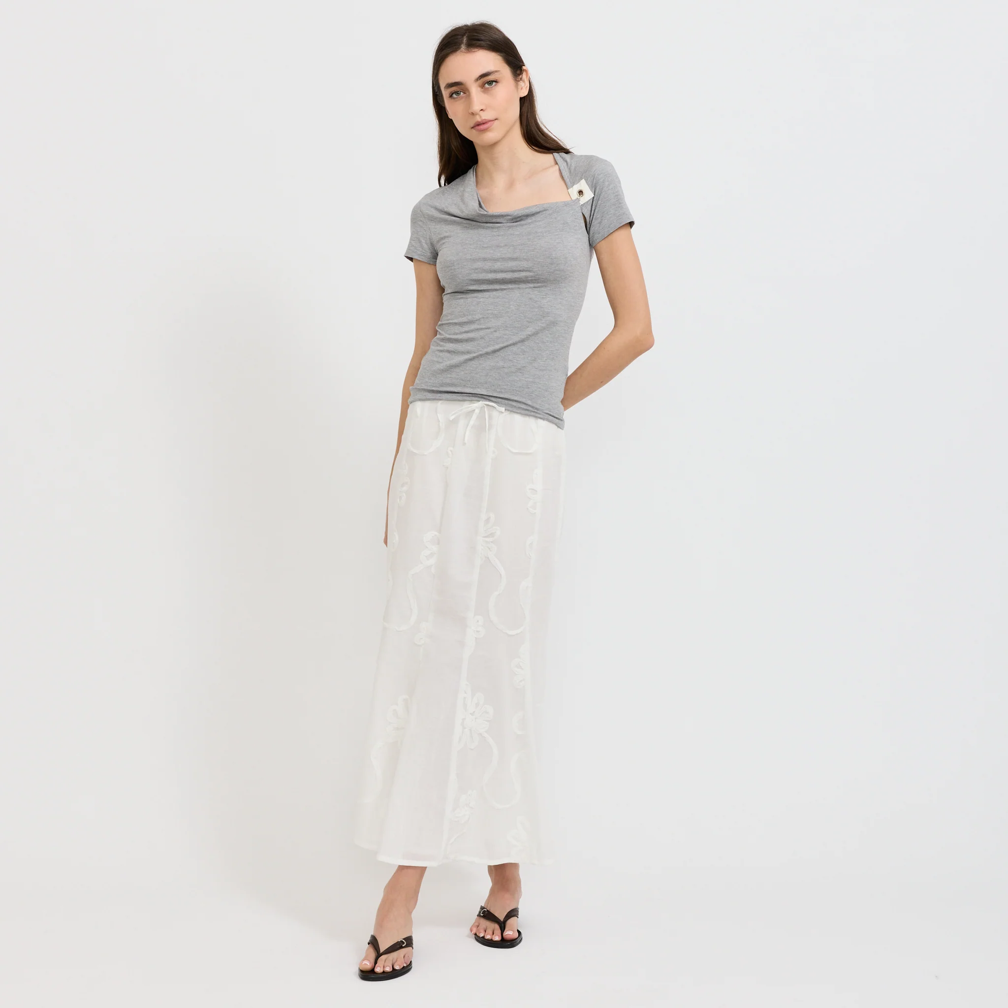 Lila White Midi Skirt - Image 2