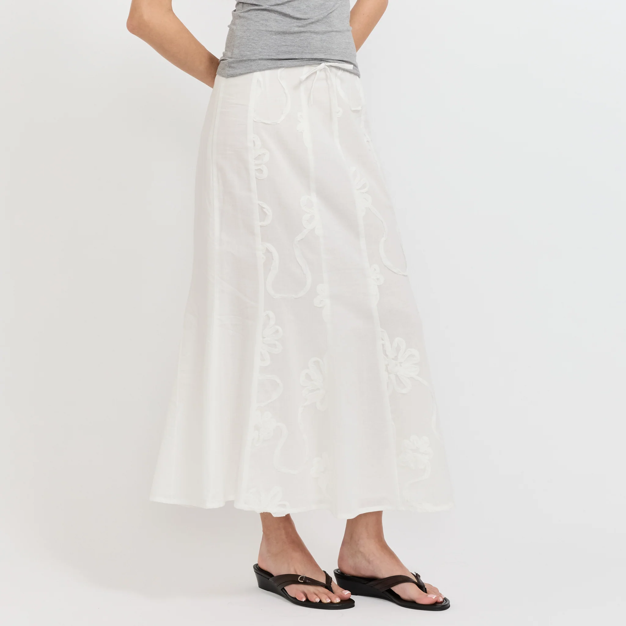 Lila White Midi Skirt - Image 3