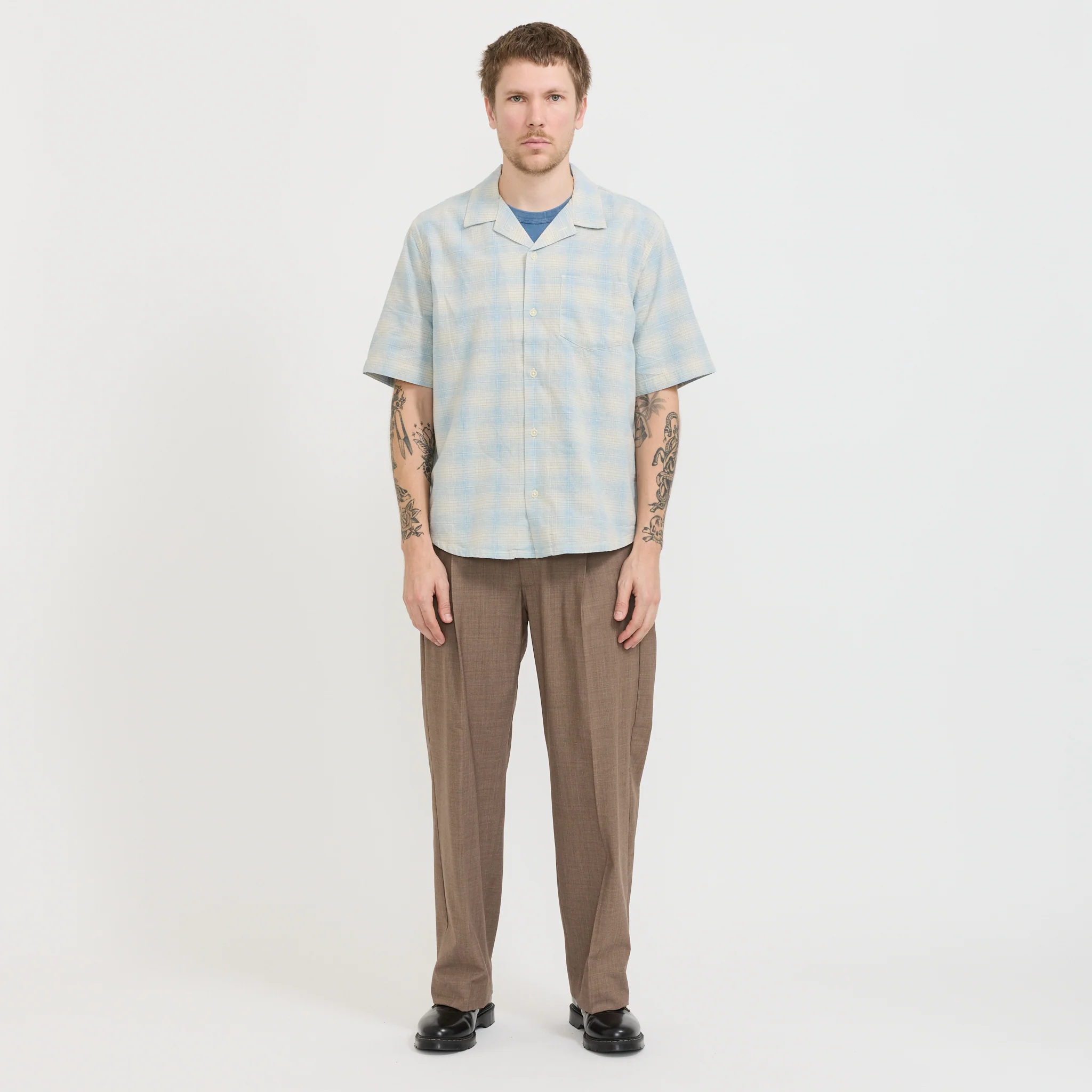 Linen Plaid SS Light Blue - Image 6