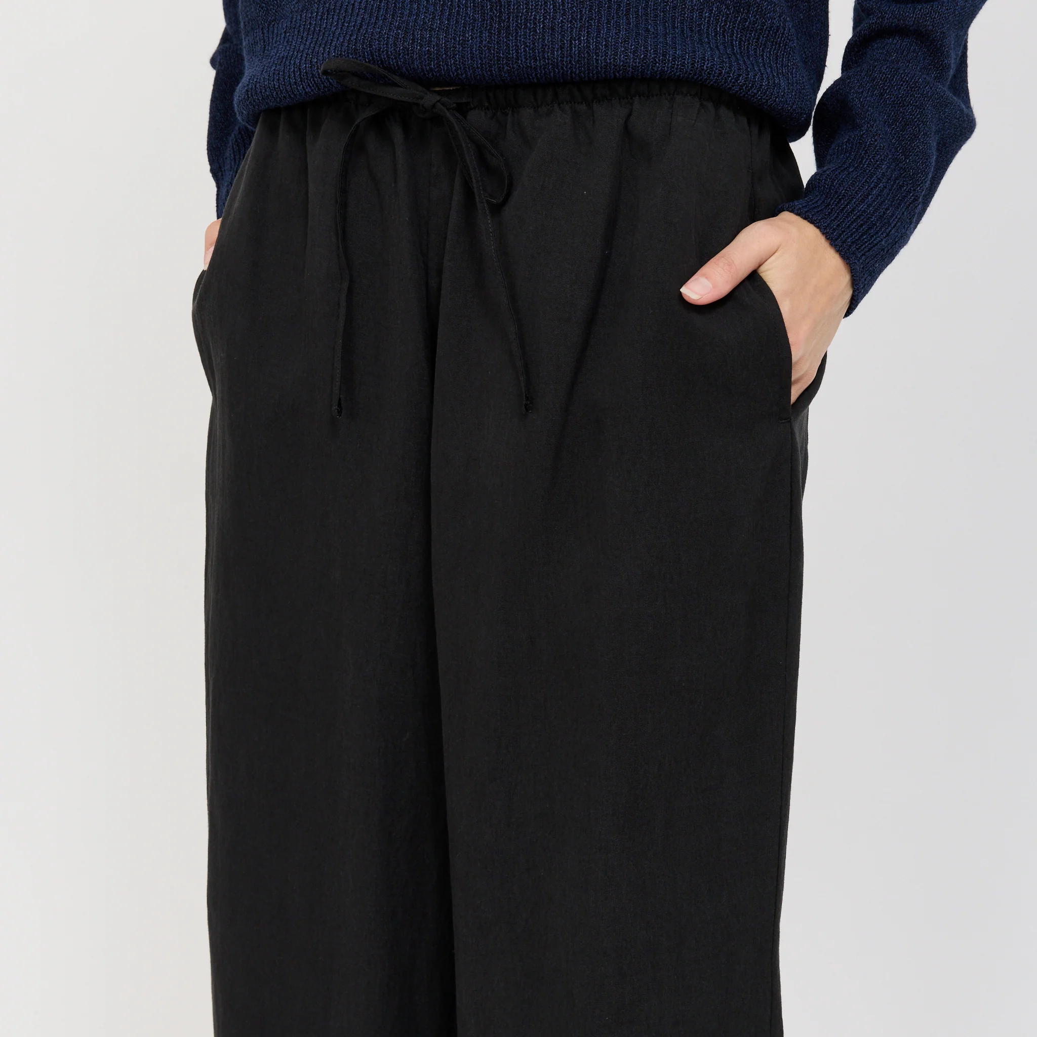 Linen String Slacks Black - Image 5
