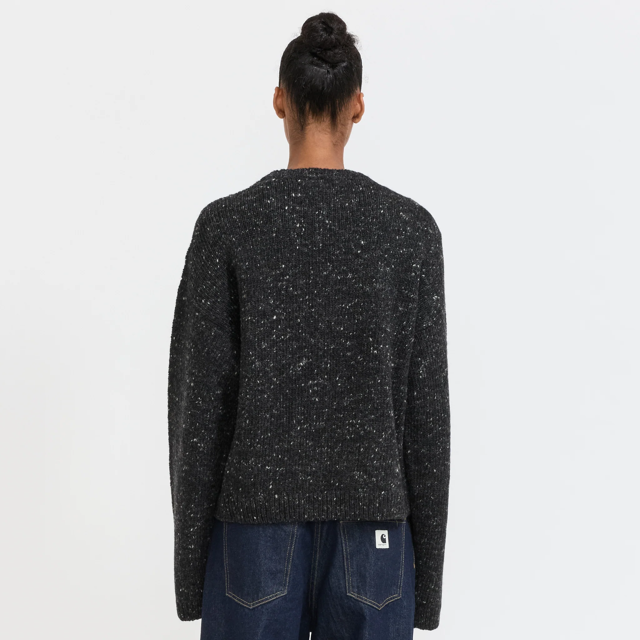 Logohead Alpaca Crewneck Sweater Charcoal Womens - Image 4