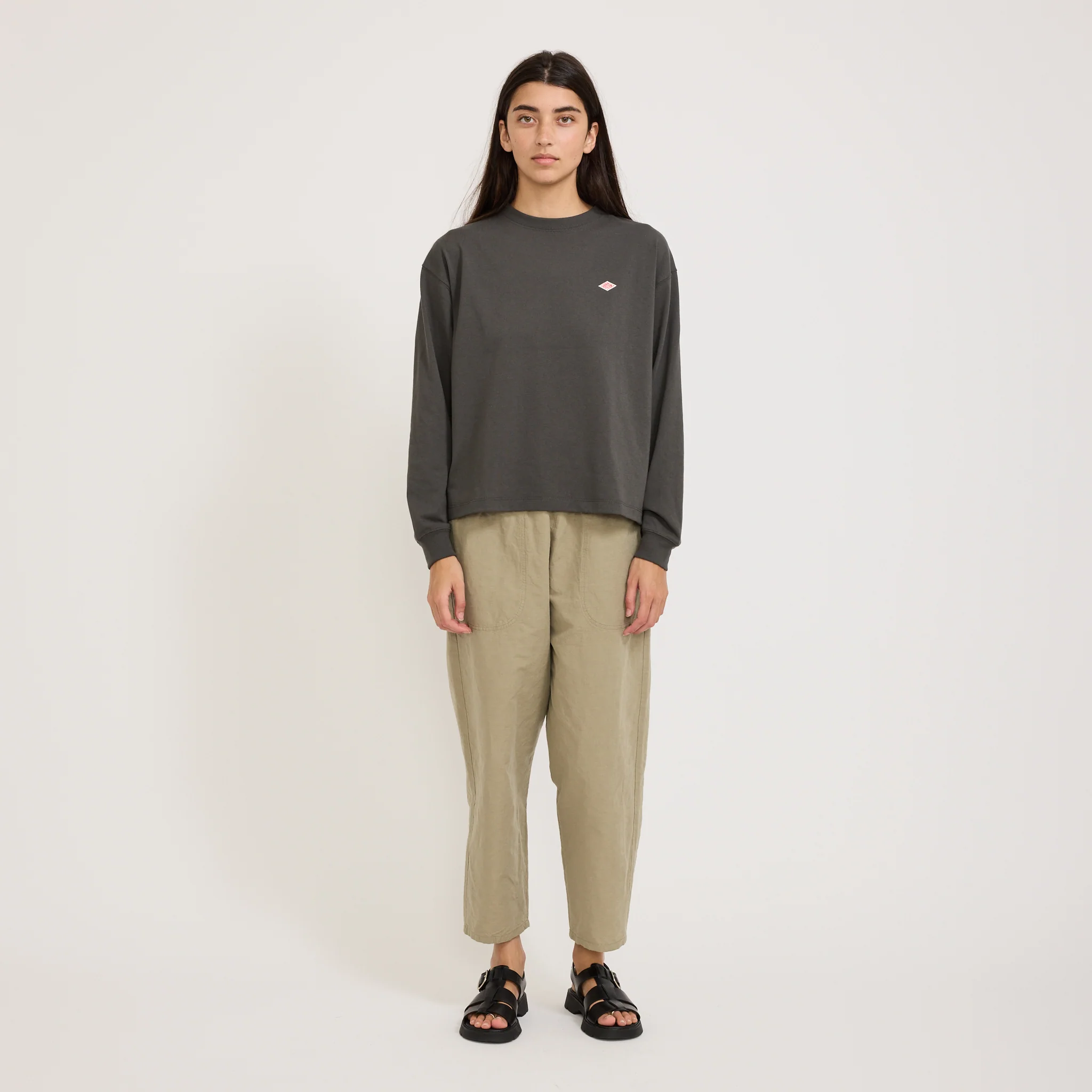 Womens Long Sleeve T-Shirt Coal Grey - Image 2