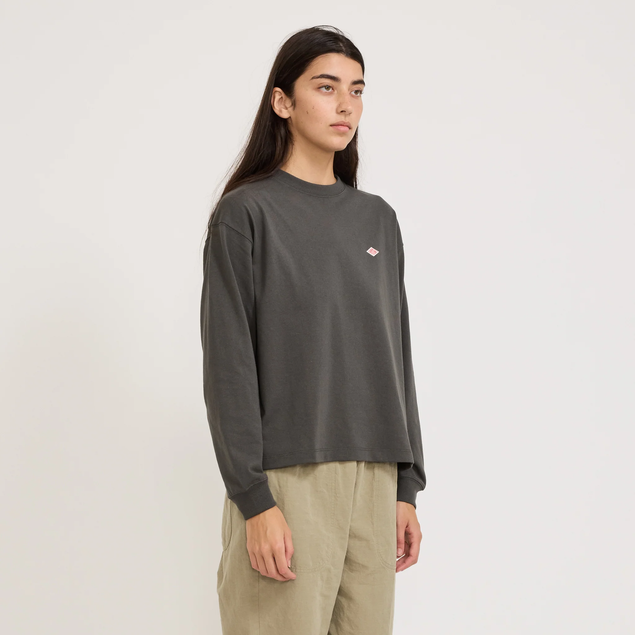 Womens Long Sleeve T-Shirt Coal Grey - Image 3