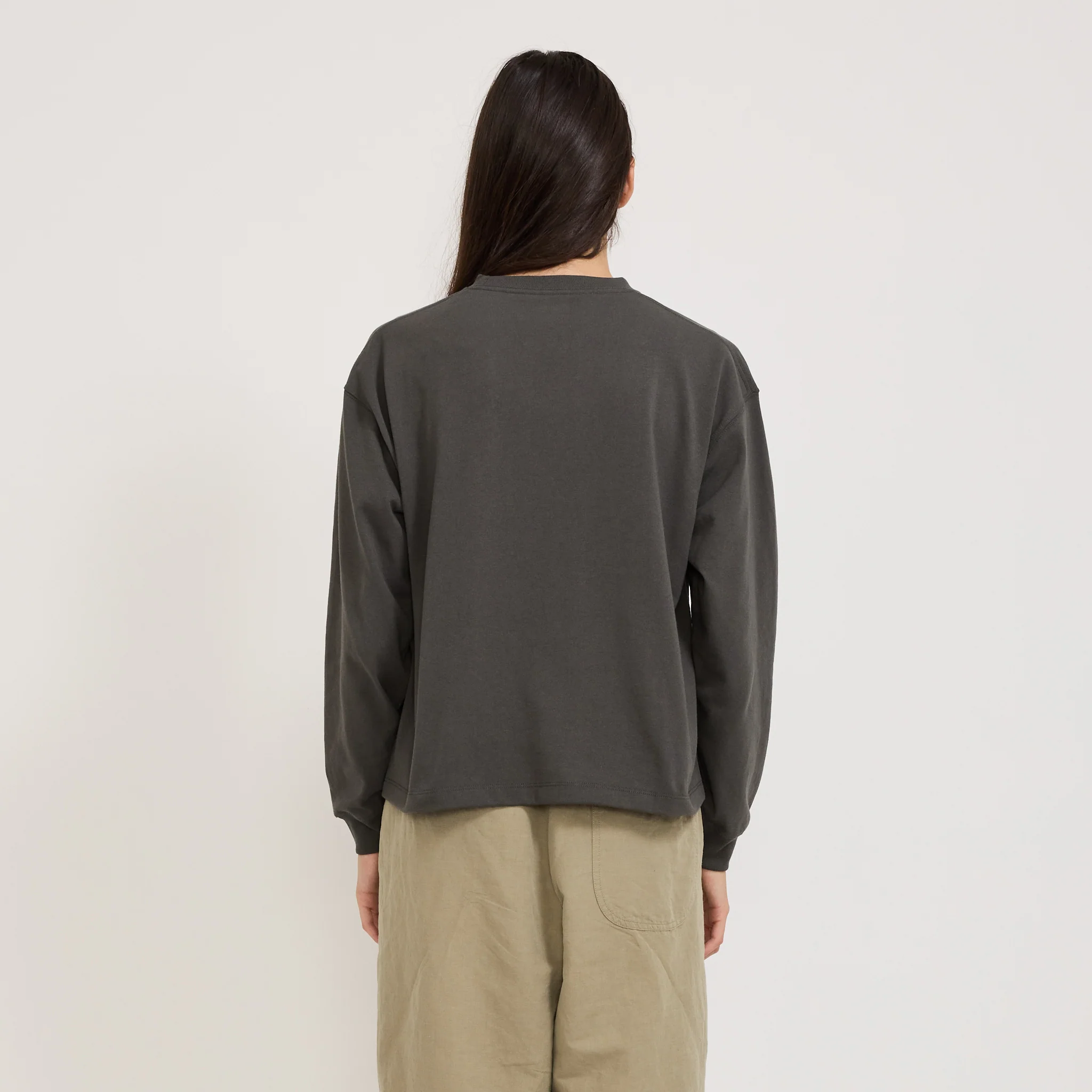 Womens Long Sleeve T-Shirt Coal Grey - Image 4