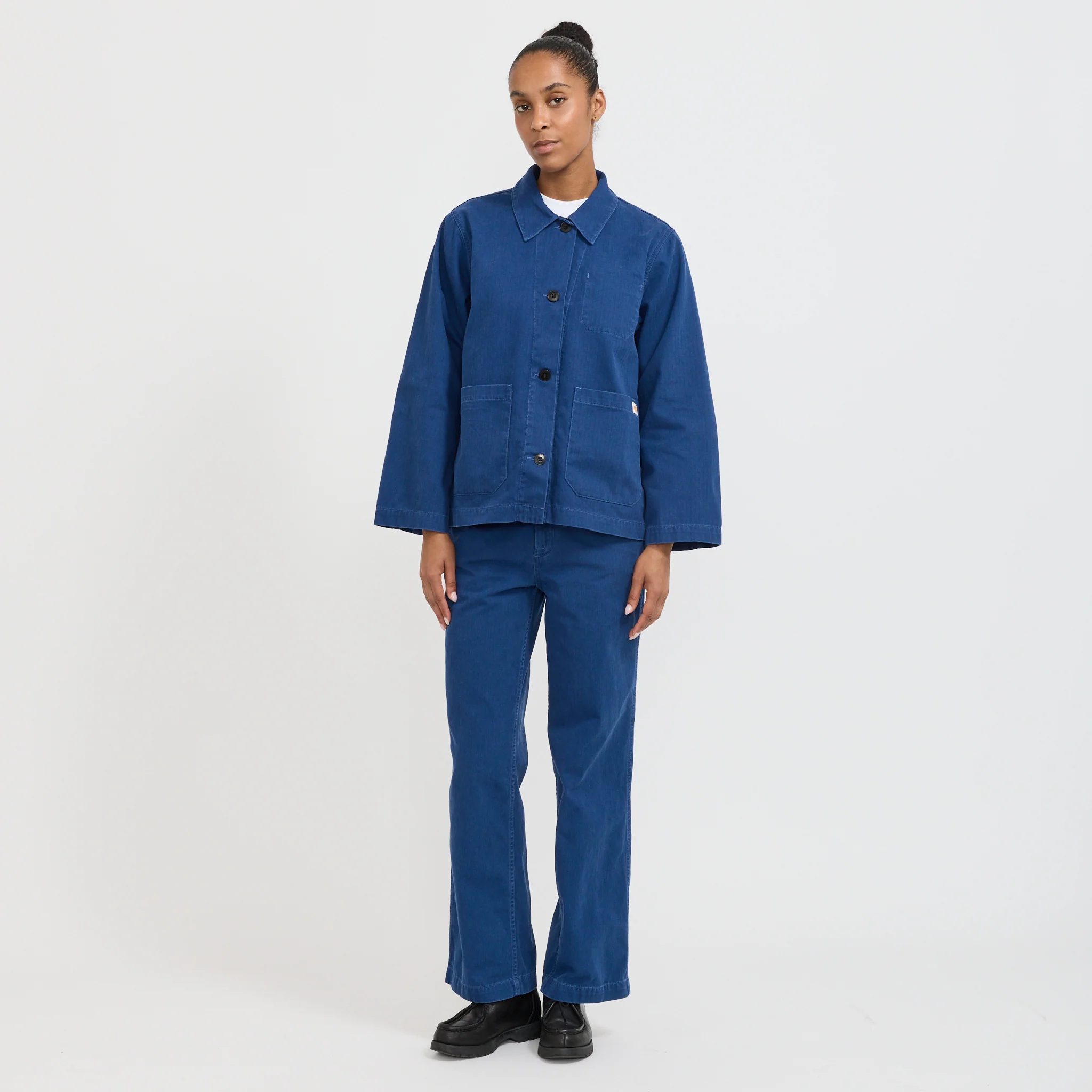 Lovis Herringbone Denim Jacket Blue - Image 2