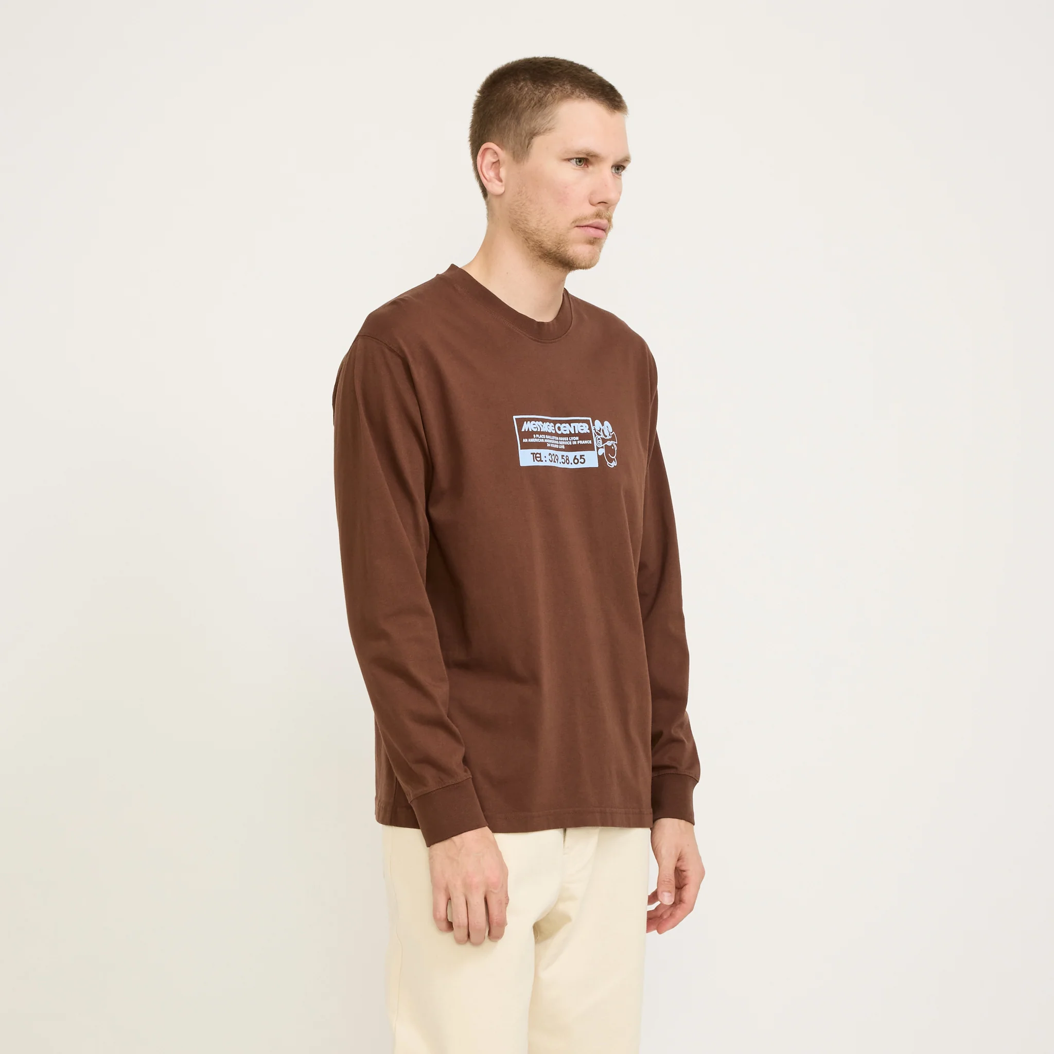 LS Tee Message Choco Brown - Image 4