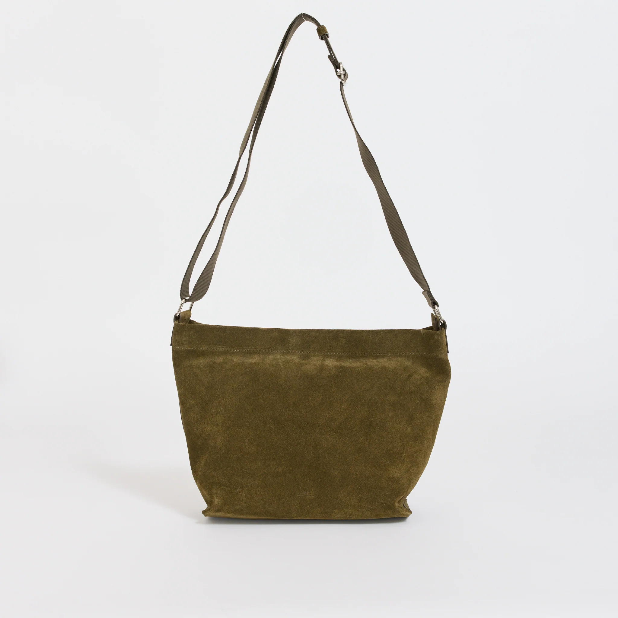 Maiko Satchel Dark Khaki Suede - Image 3
